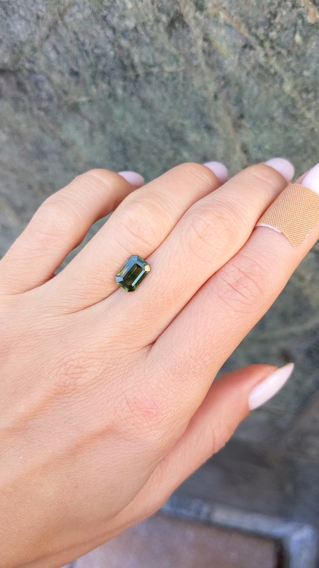 2.07 Ct. Bluish Green Sapphire from Ceylon (Sri Lanka) Size Video