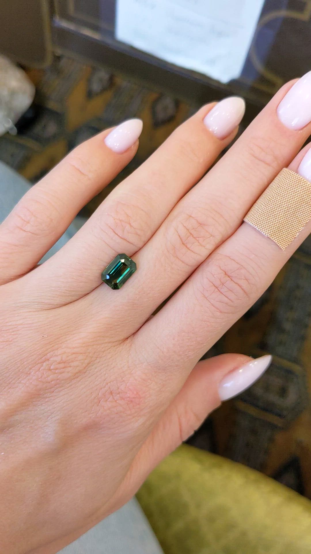 2.07 Ct. Bluish Green Sapphire from Ceylon (Sri Lanka) Size Video