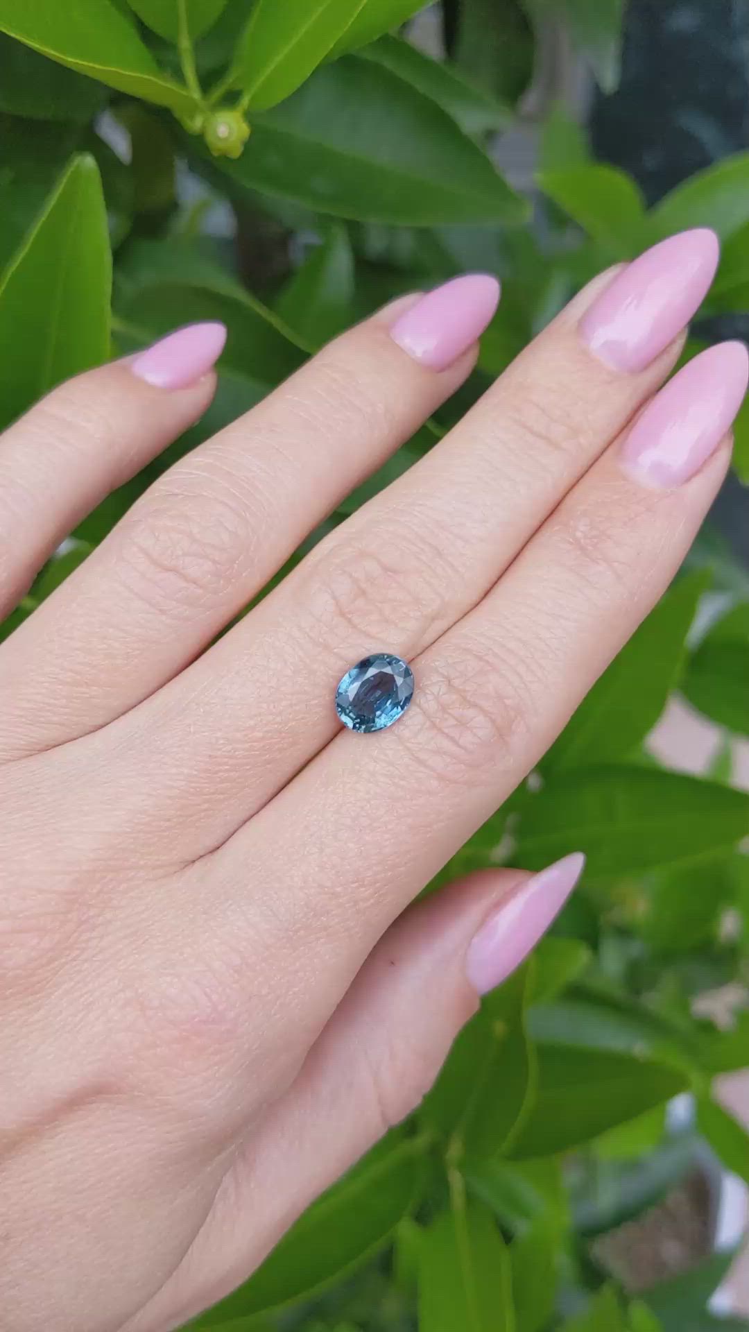 2.27 Ct. Greenish Blue Sapphire from Ceylon (Sri Lanka) Size Video