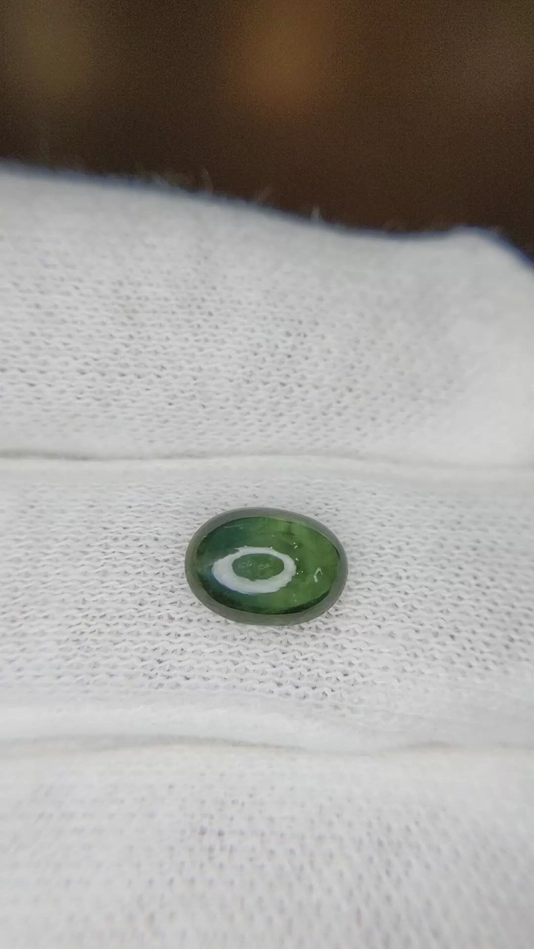 2.35 Ct. Green Cabochon Sapphire from Ceylon (Sri Lanka) Size Video