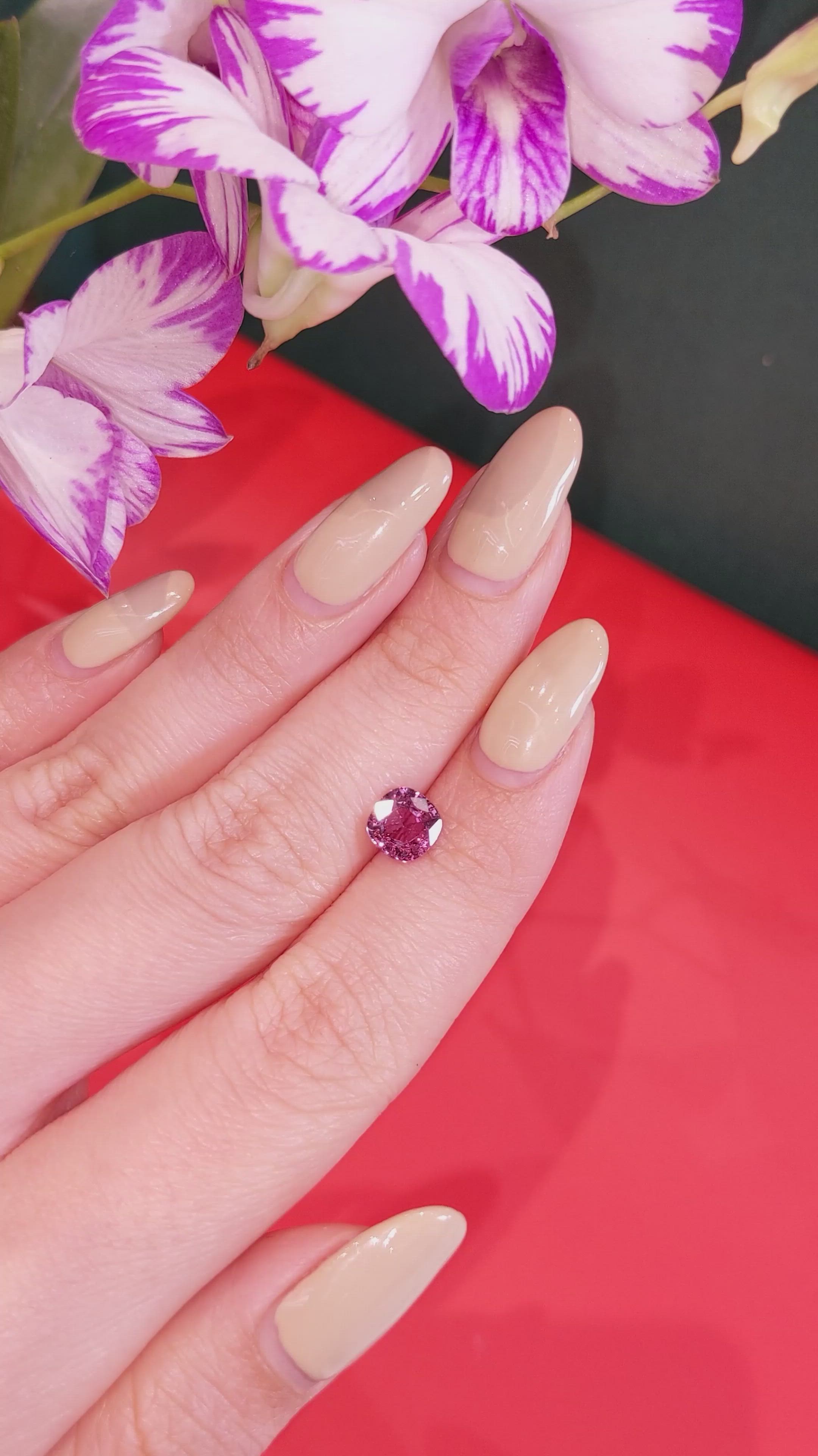 1.49 Ct. Reddish Pink Sapphire from Ceylon (Sri Lanka) Size Video