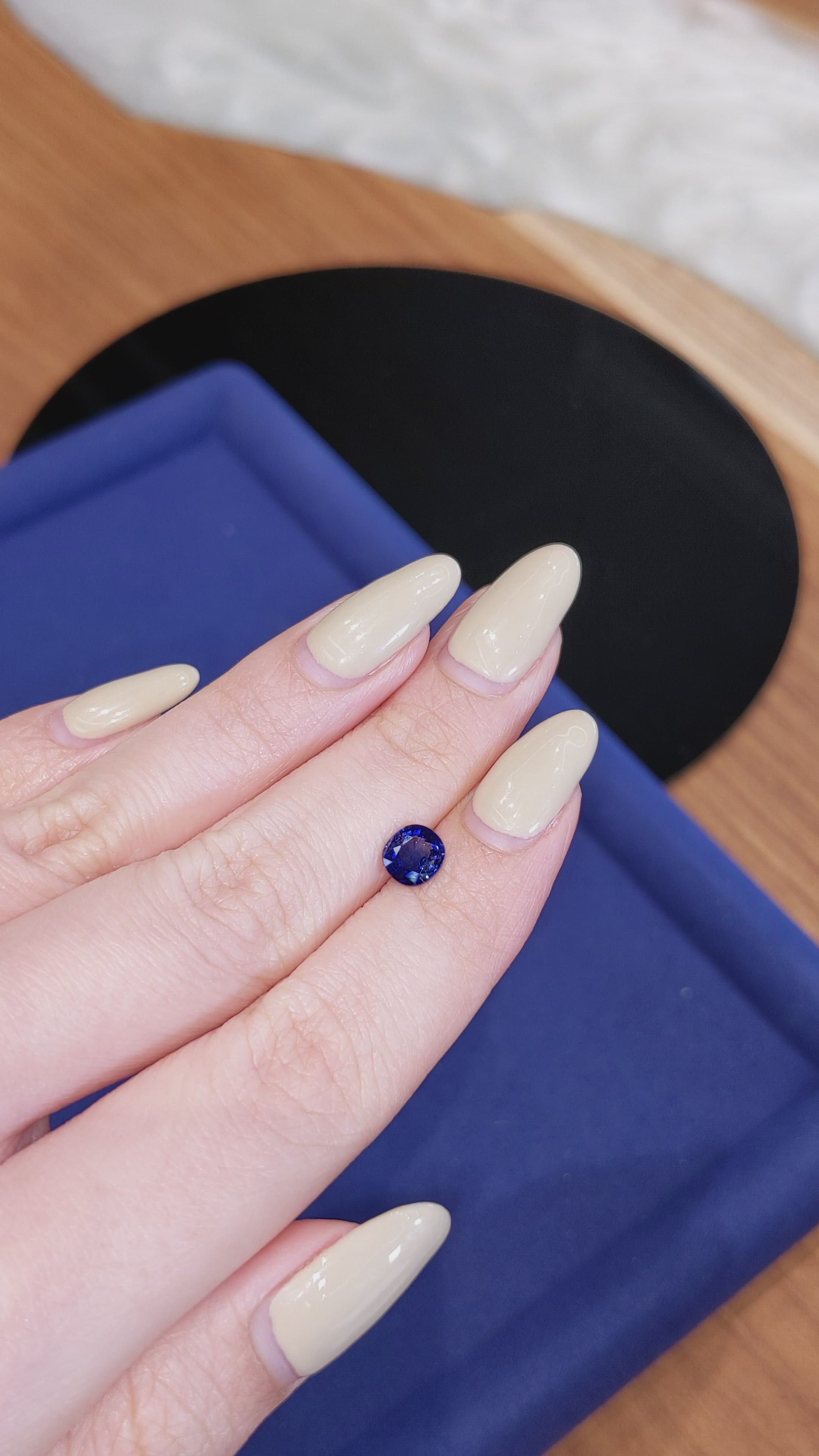 1.06 Ct. Blue Sapphire from Ceylon (Sri Lanka) Size Video