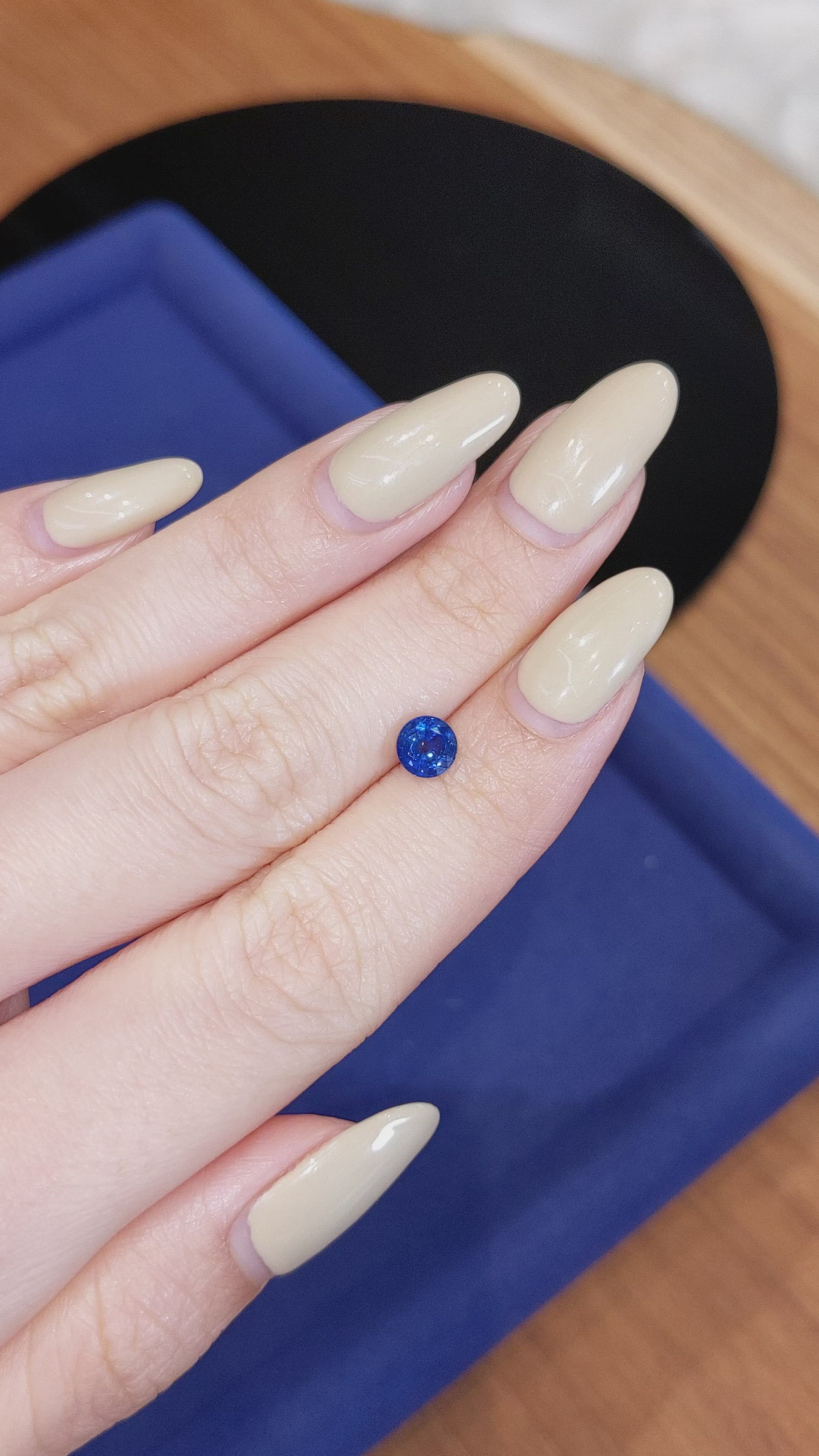 0.99 Ct. Blue Sapphire from Ceylon (Sri Lanka) Size Video