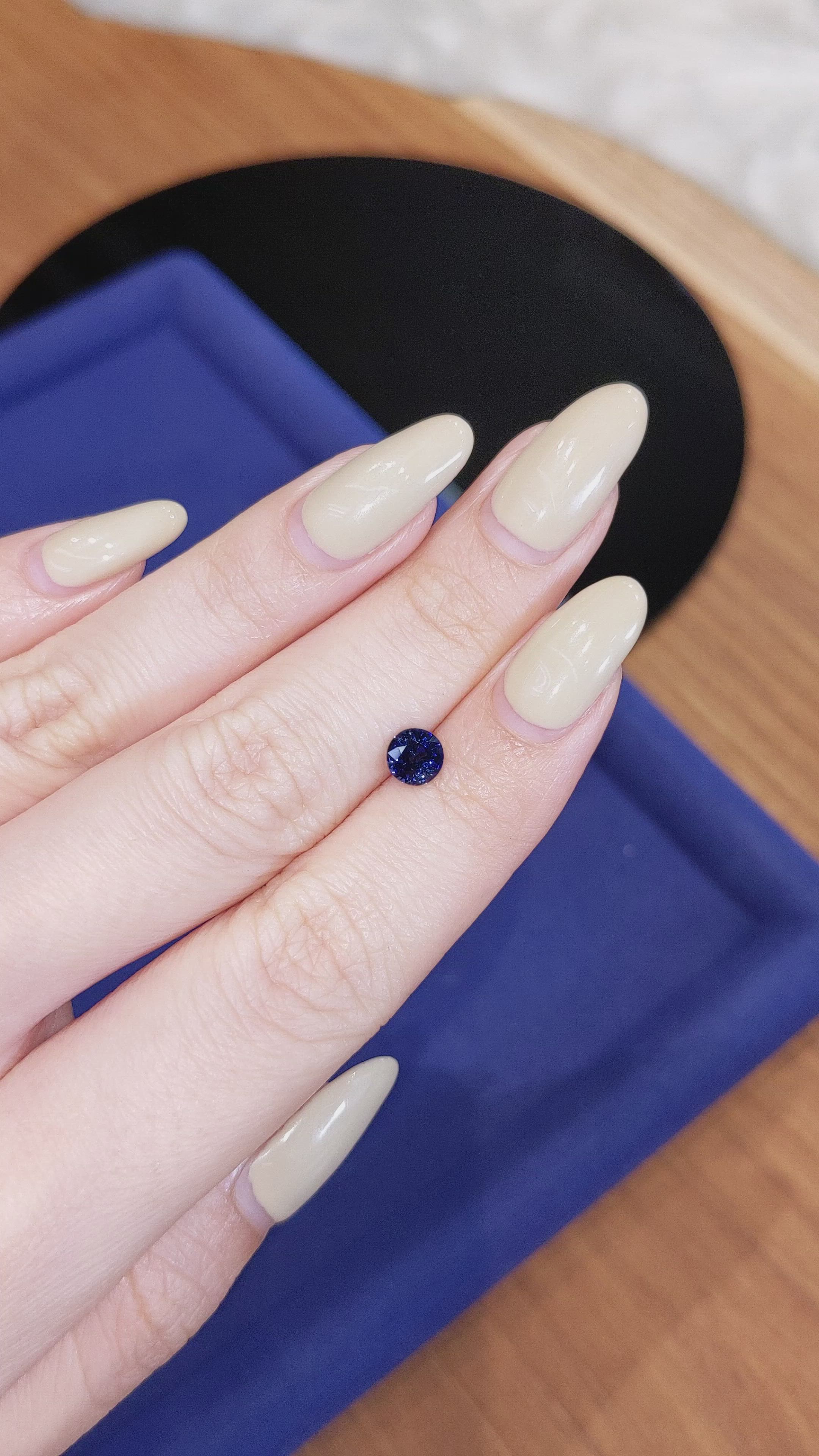 0.92 Ct. Blue Sapphire from Ceylon (Sri Lanka) Size Video