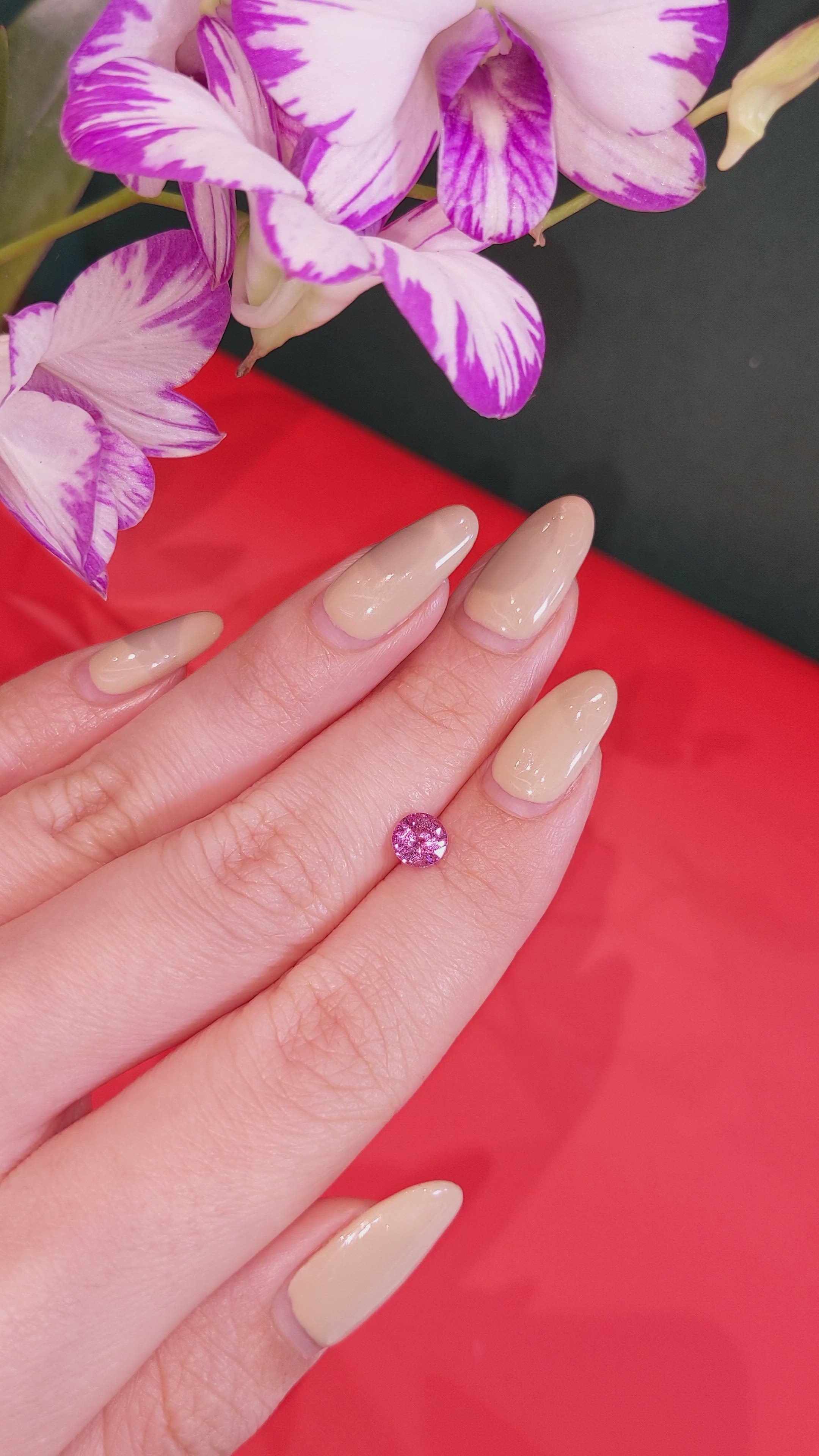 0.92 Ct. Purplish Pink Sapphire from Ceylon (Sri Lanka) Size Video