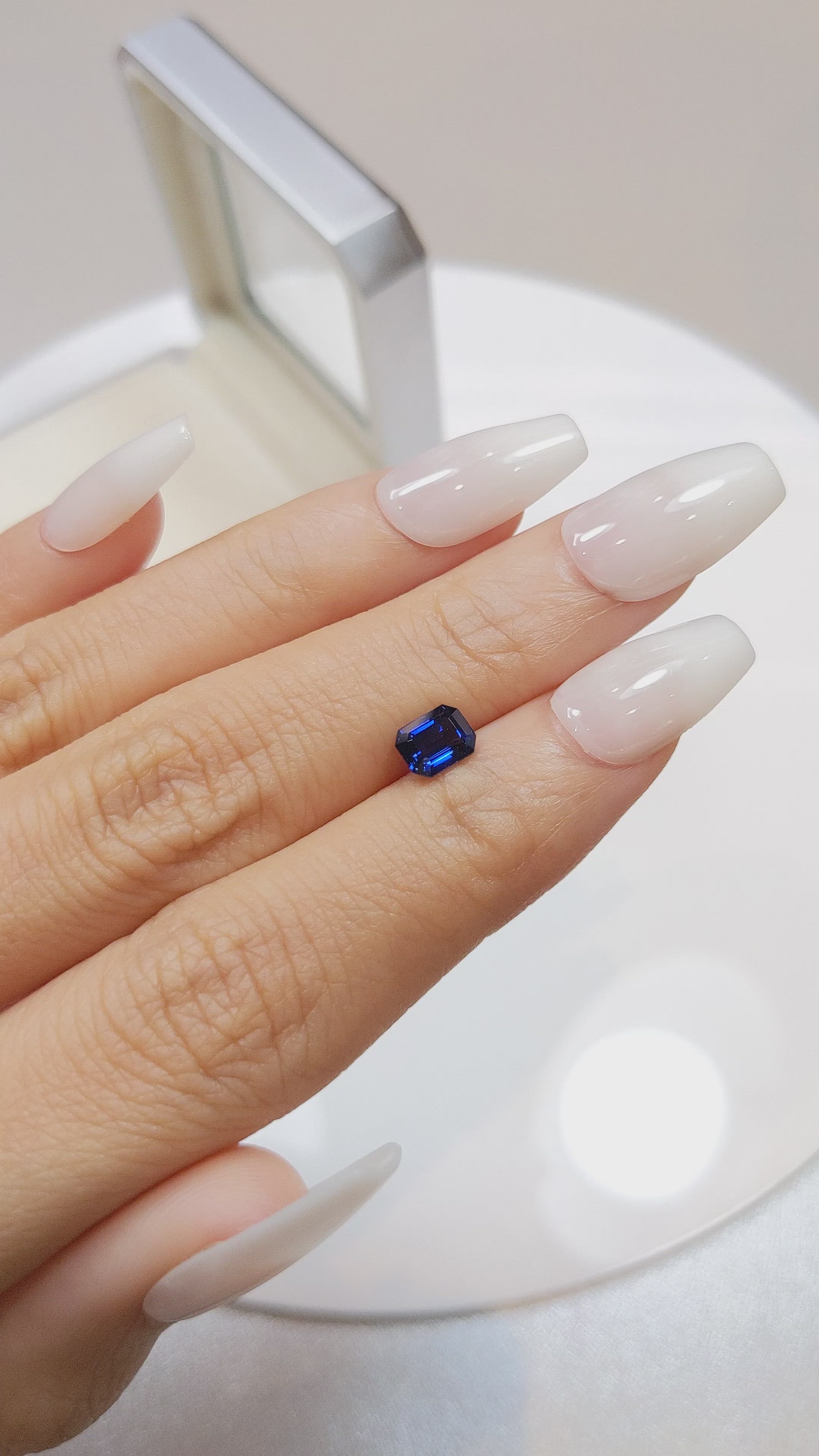 0.98 Ct. Blue Sapphire from Ceylon (Sri Lanka) Size Video