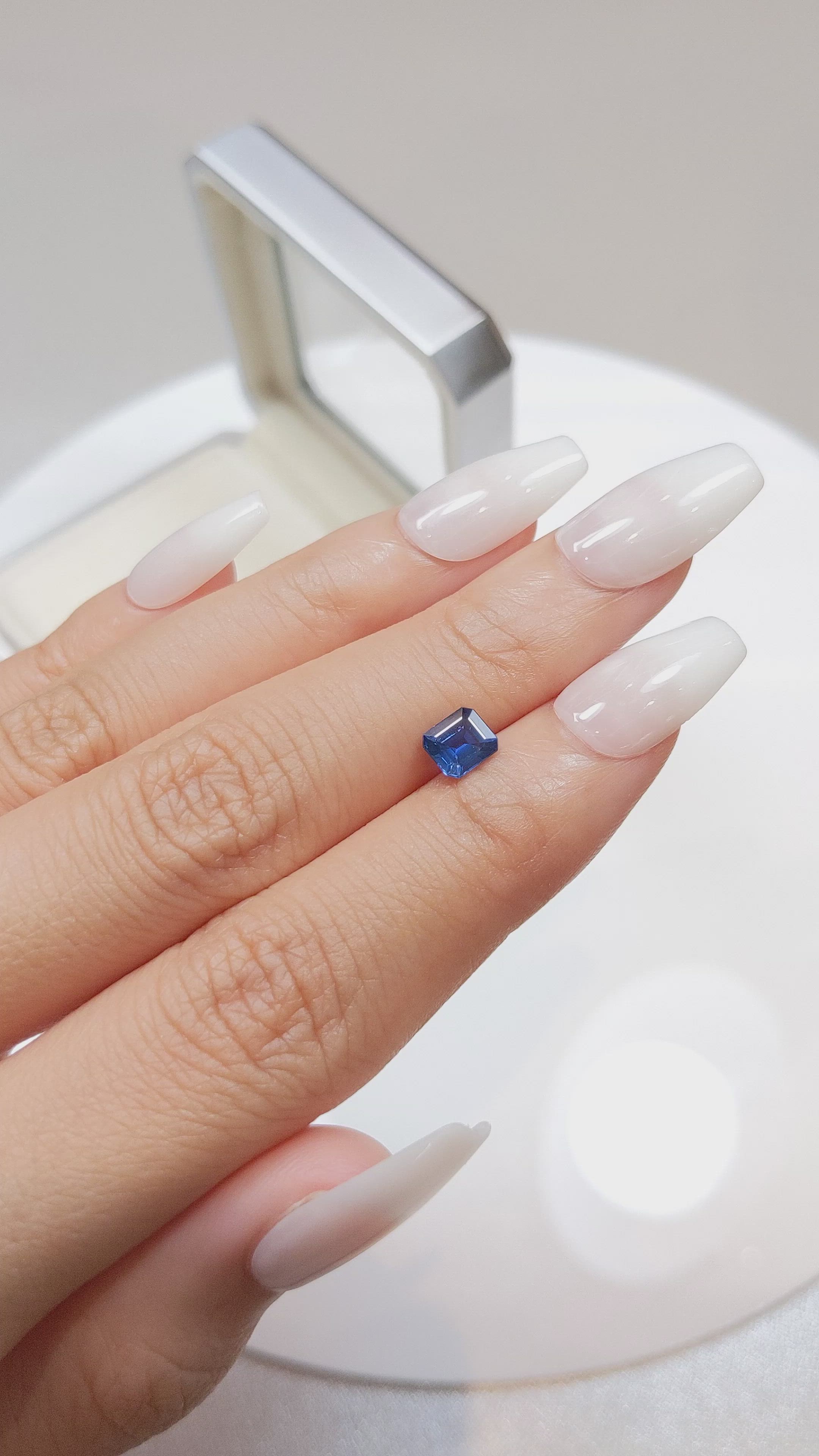 0.87 Ct. Blue Sapphire from Ceylon (Sri Lanka) Size Video
