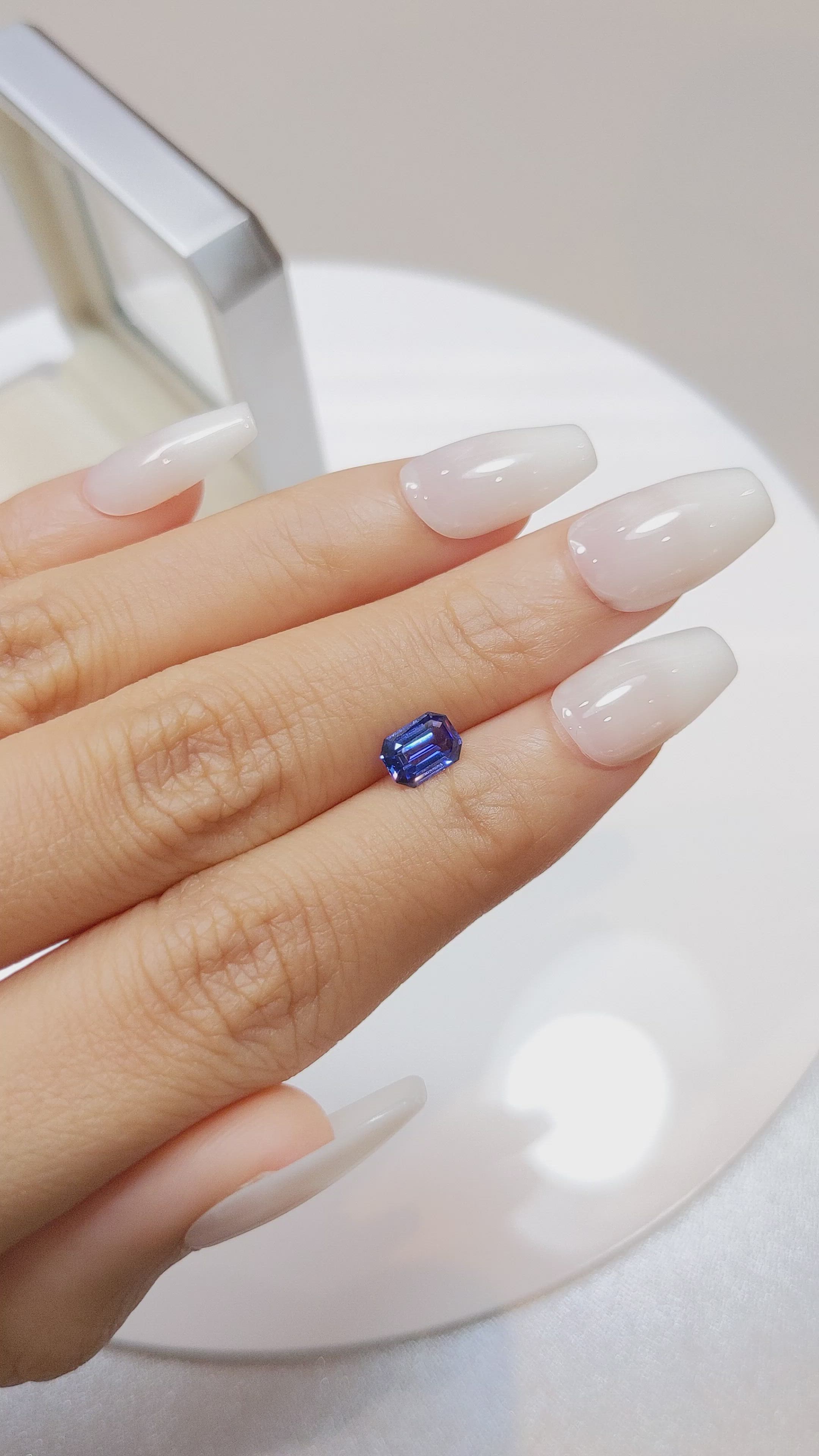 1.02 Ct. Blue Sapphire from Ceylon (Sri Lanka) Size Video