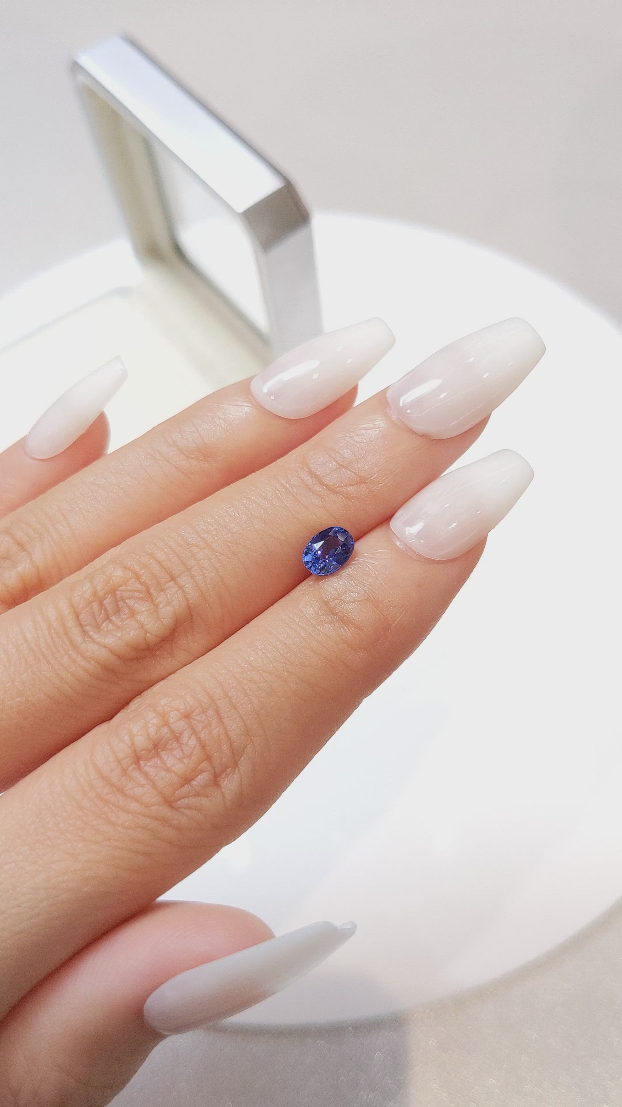0.98 Ct. Blue Sapphire from Ceylon (Sri Lanka) Size Video