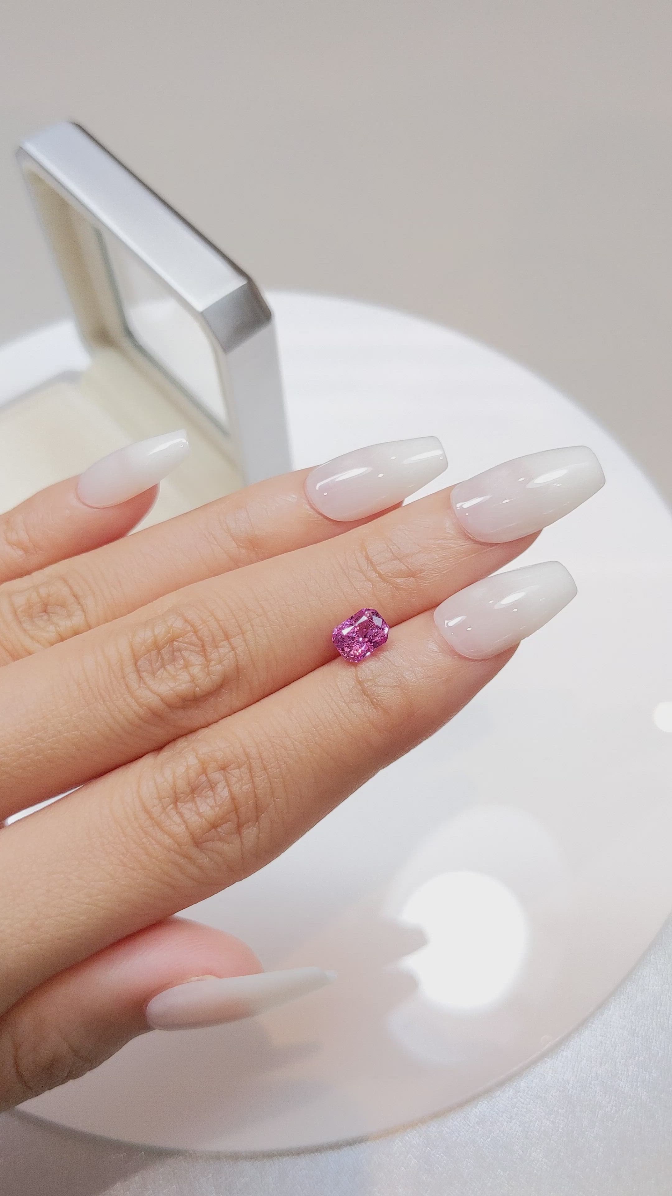 1.26 Ct. Pink Sapphire from Ceylon (Sri Lanka) Size Video