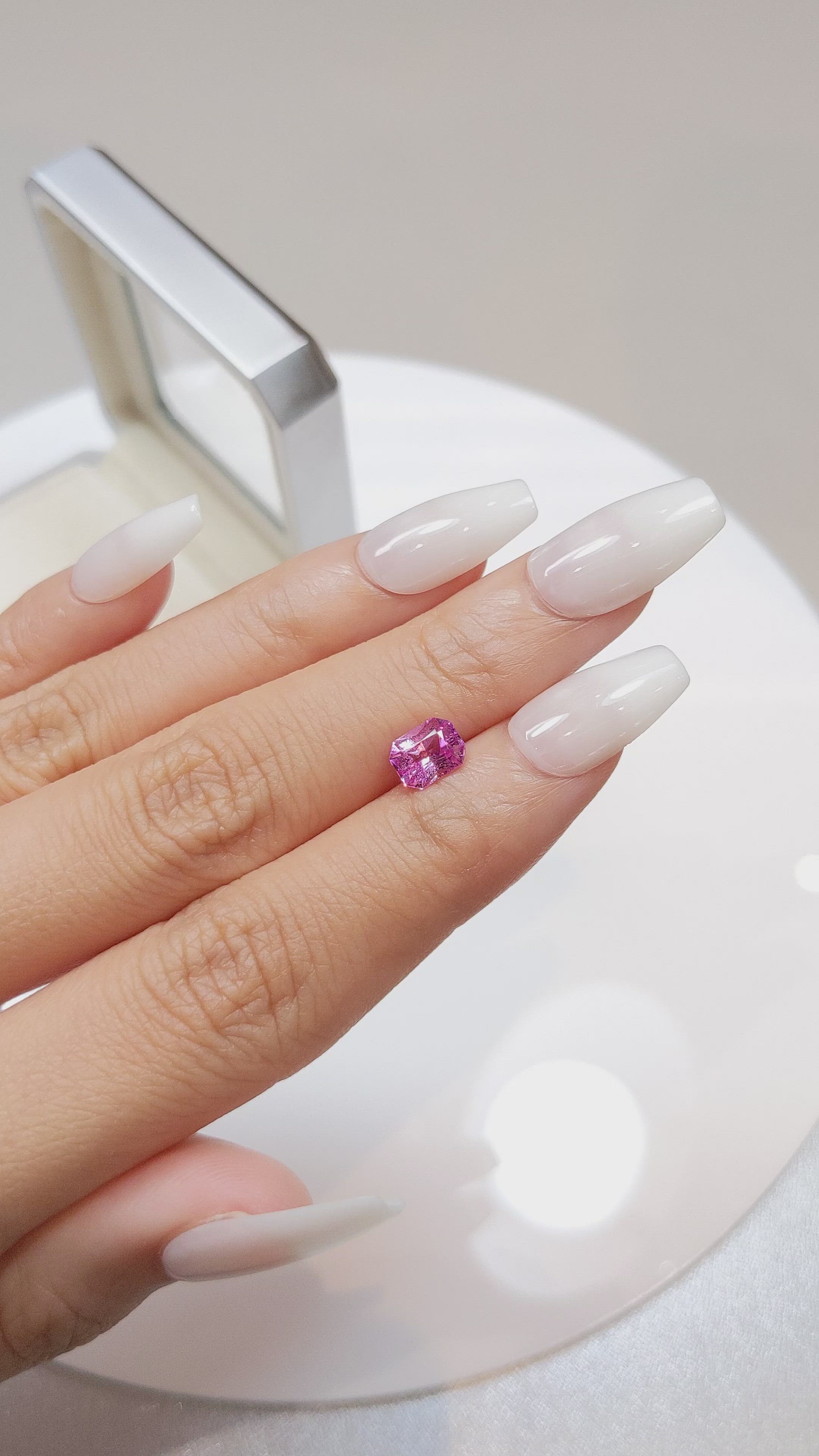 1.40 Ct. Pink Sapphire from Ceylon (Sri Lanka) Size Video