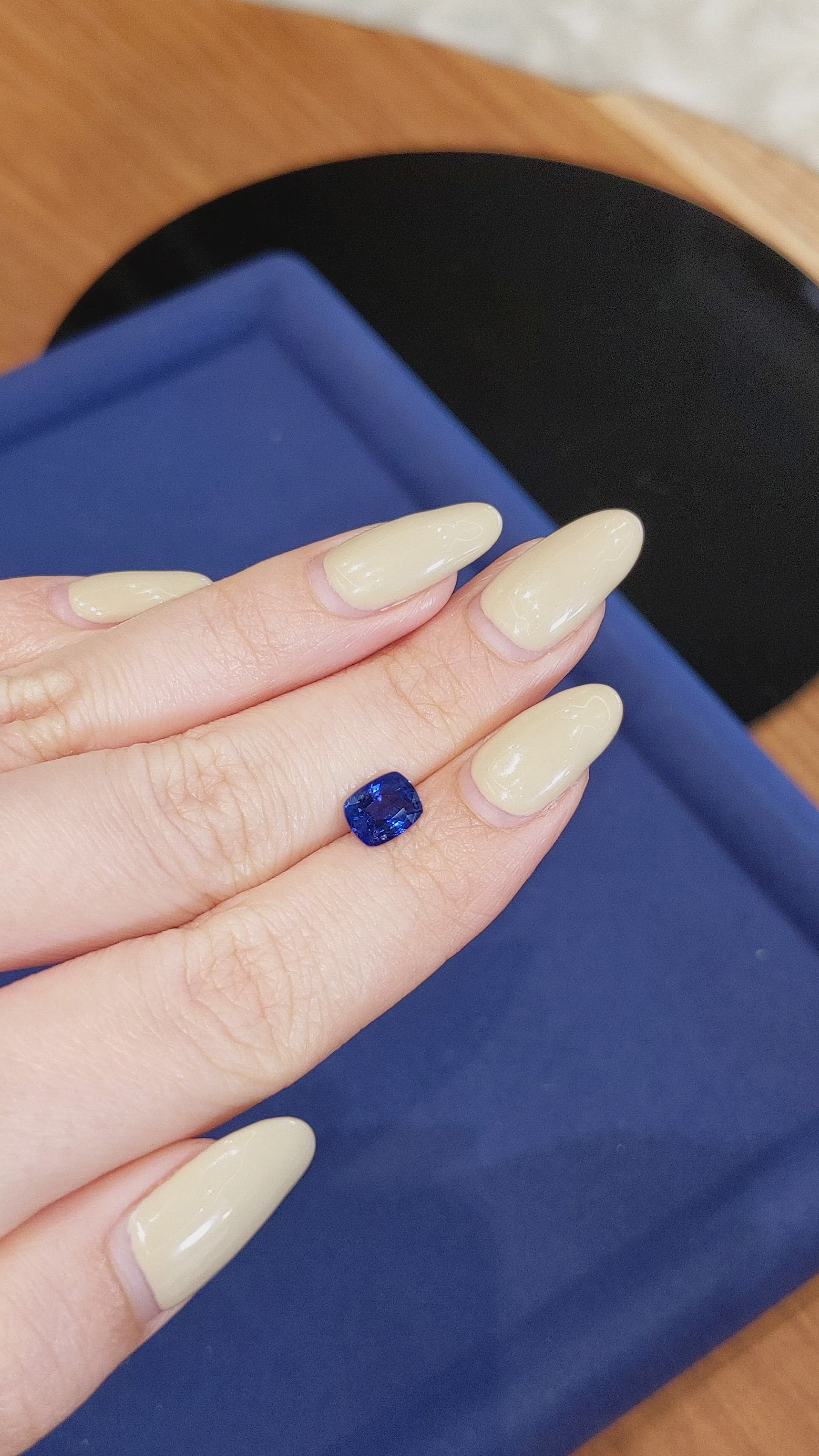 1.29 Ct. Blue Sapphire from Ceylon (Sri Lanka) Size Video