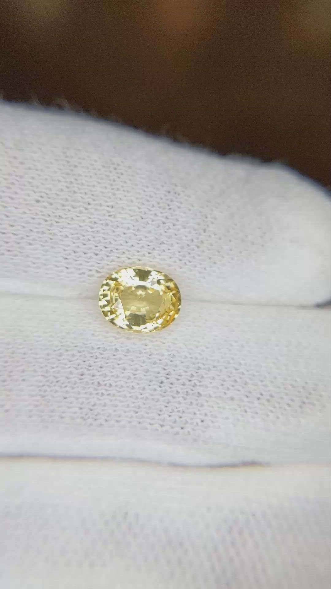 1.44 Ct. Yellow Sapphire from Ceylon (Sri Lanka) Size Video