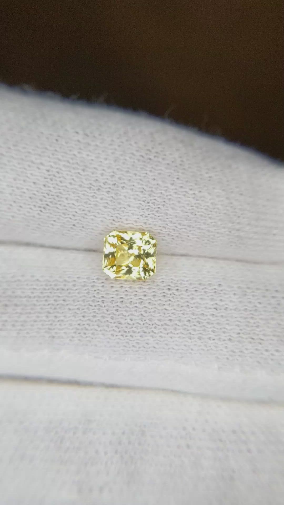 1.21 Ct. Yellow Sapphire from Ceylon (Sri Lanka) Size Video