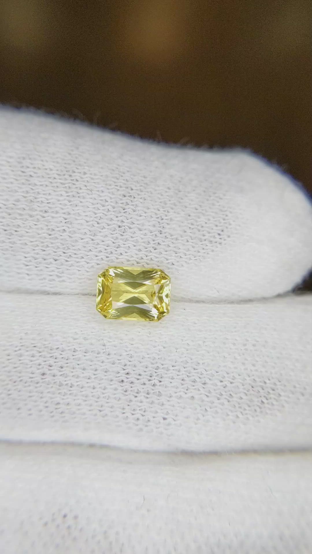 1.18 Ct. Yellow Sapphire from Ceylon (Sri Lanka) Size Video