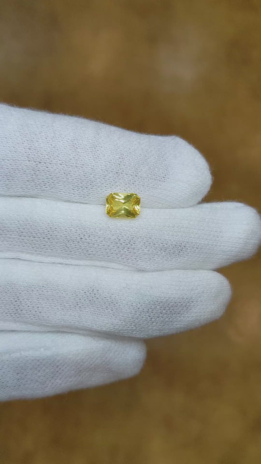 1.18 Ct. Yellow Sapphire from Ceylon (Sri Lanka) Size Video