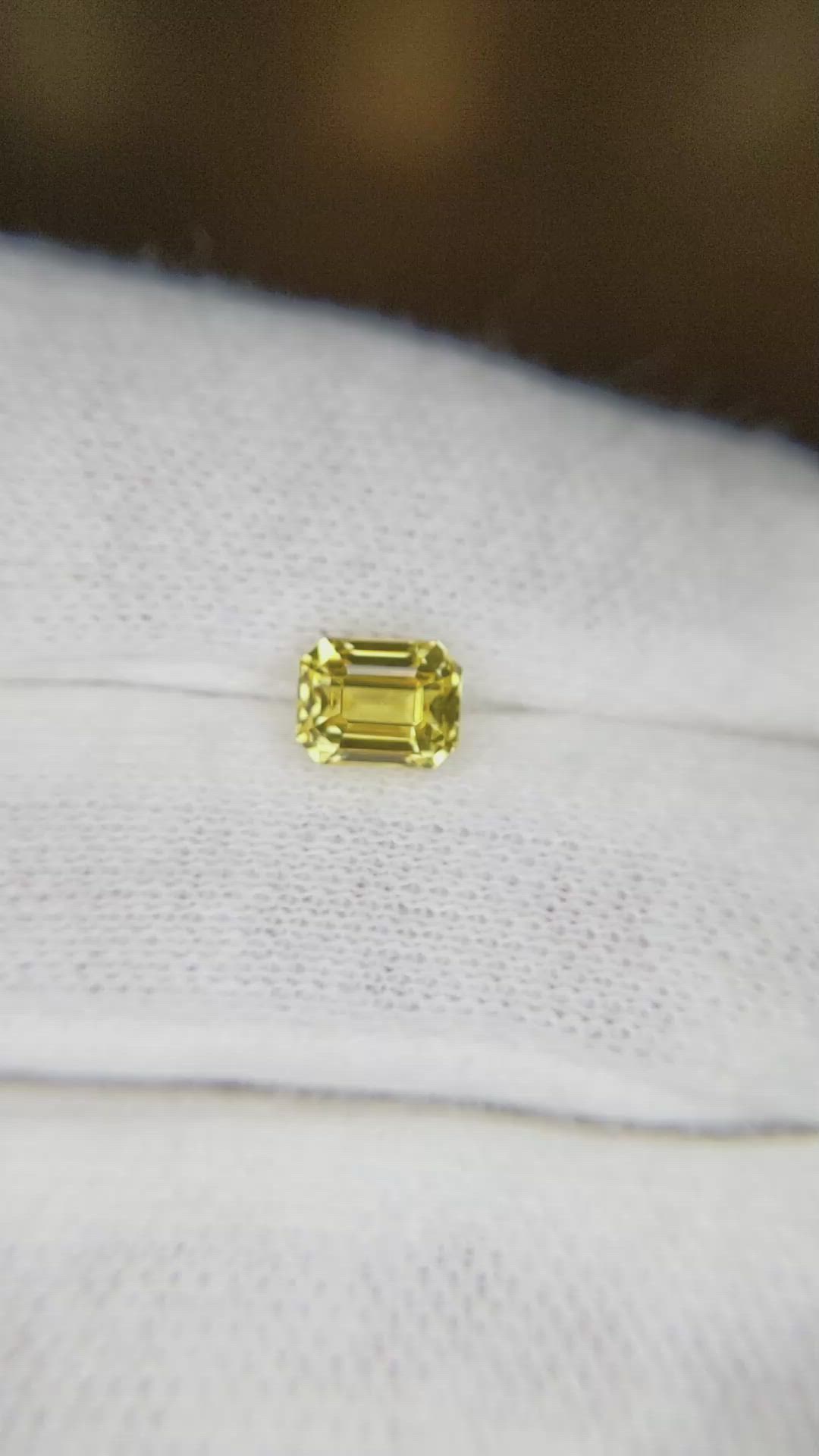 1.40 Ct. Yellow Sapphire from Ceylon (Sri Lanka) Size Video
