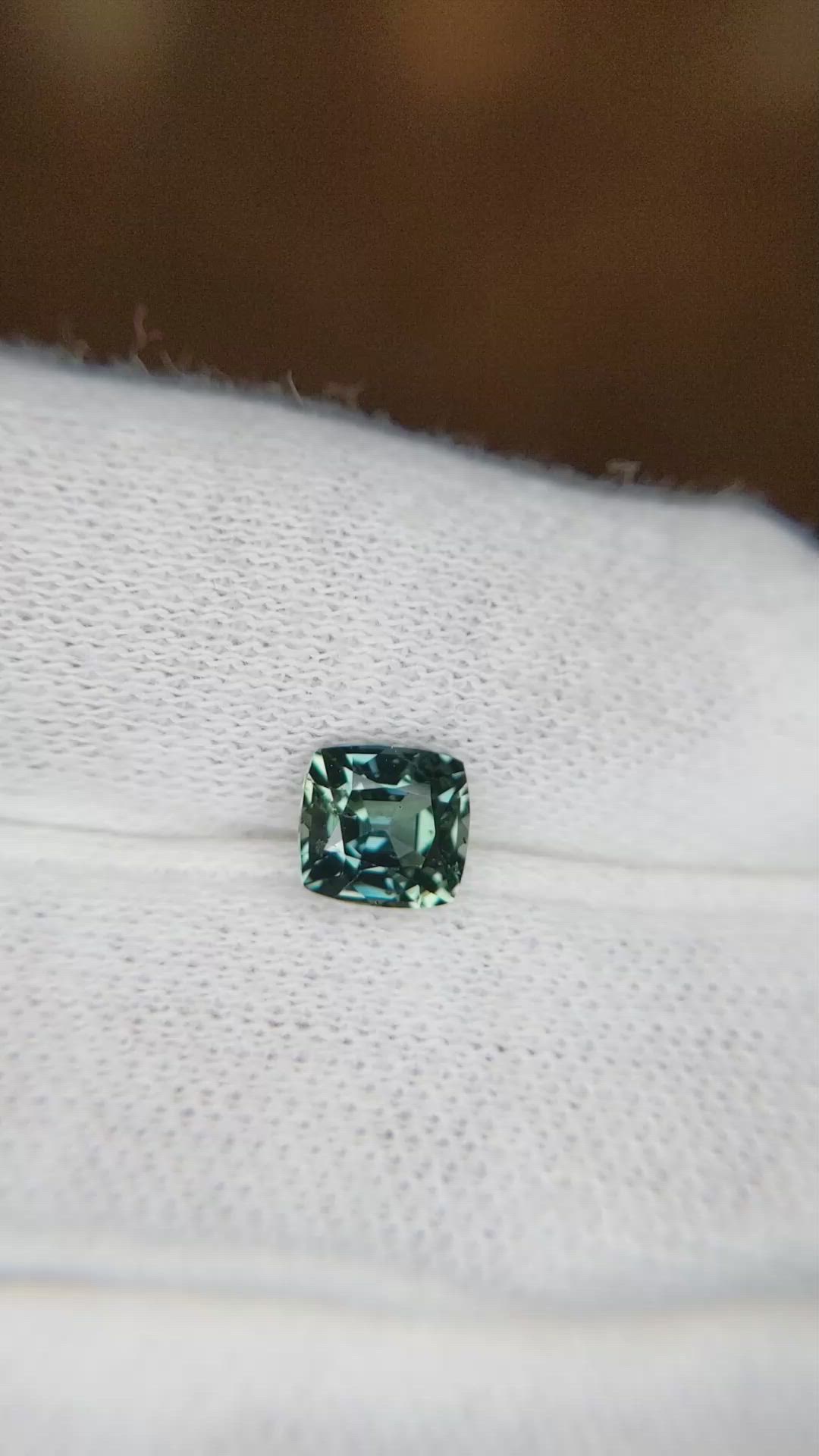 1.35 Ct. Bluish Green Sapphire from Ceylon (Sri Lanka) Size Video