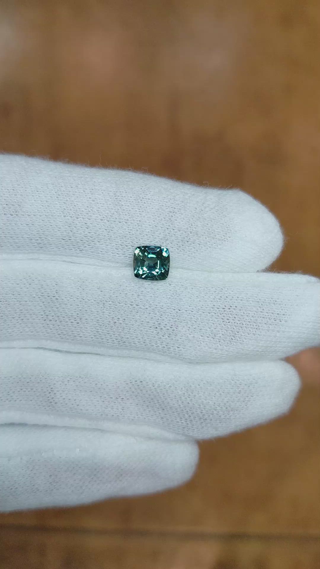 1.35 Ct. Bluish Green Sapphire from Ceylon (Sri Lanka) Size Video