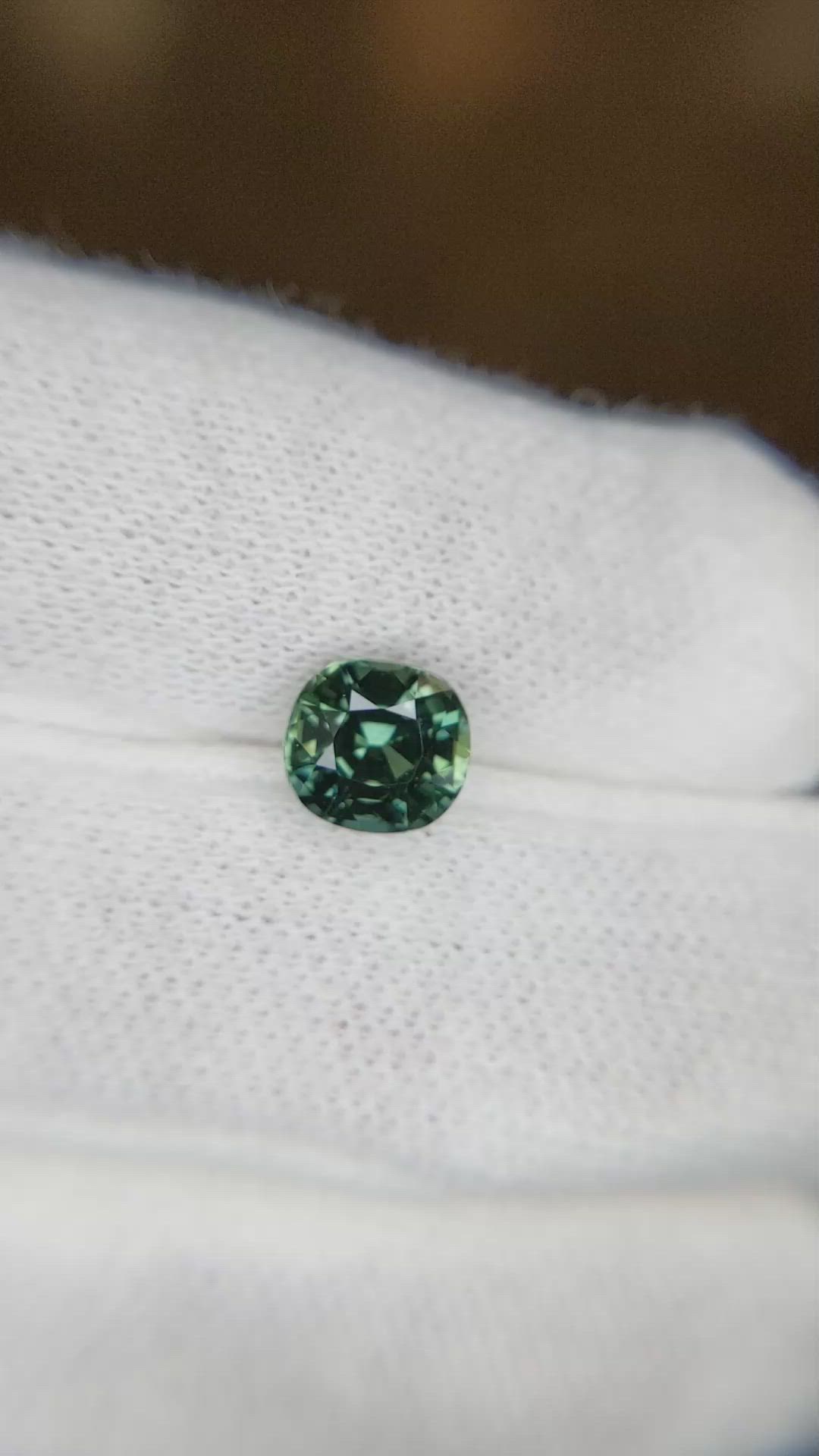 1.81 Ct. Bluish Green Sapphire from Ceylon (Sri Lanka) Size Video