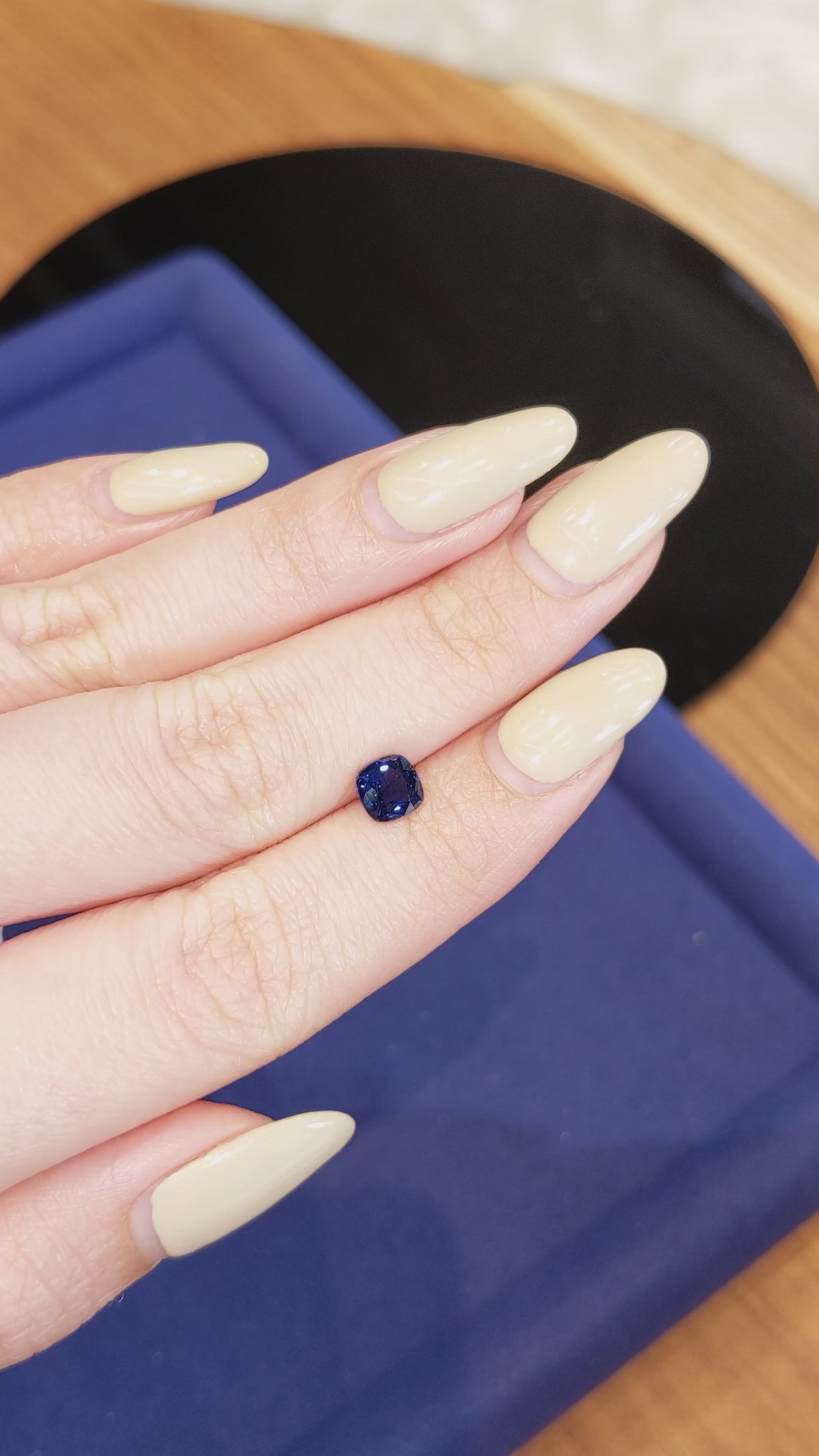 1.12 Ct. Blue Sapphire from Ceylon (Sri Lanka) Size Video