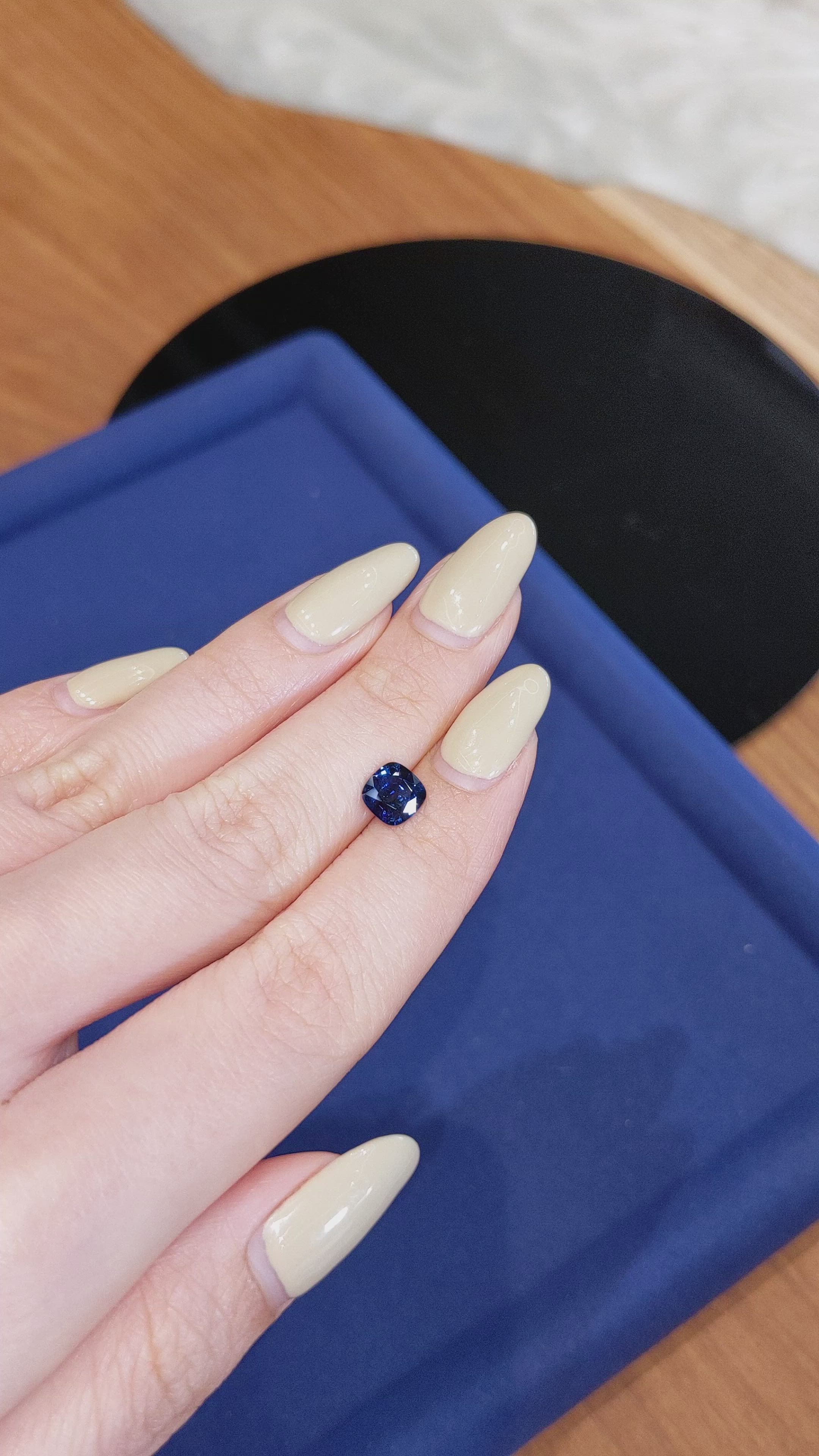 1.36 Ct. Blue Sapphire from Ceylon (Sri Lanka) Size Video