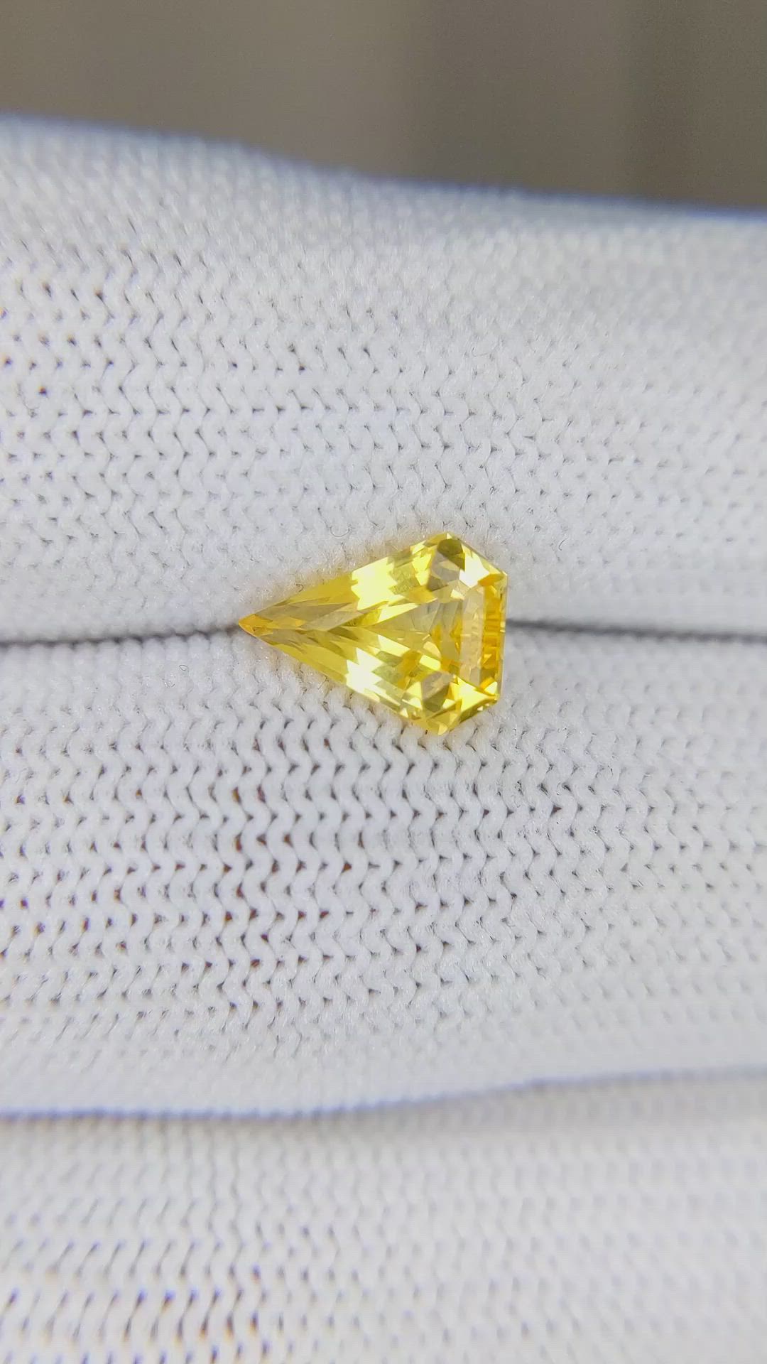 1.84 Ct. Orangish Yellow Sapphire from Ceylon (Sri Lanka) Size Video