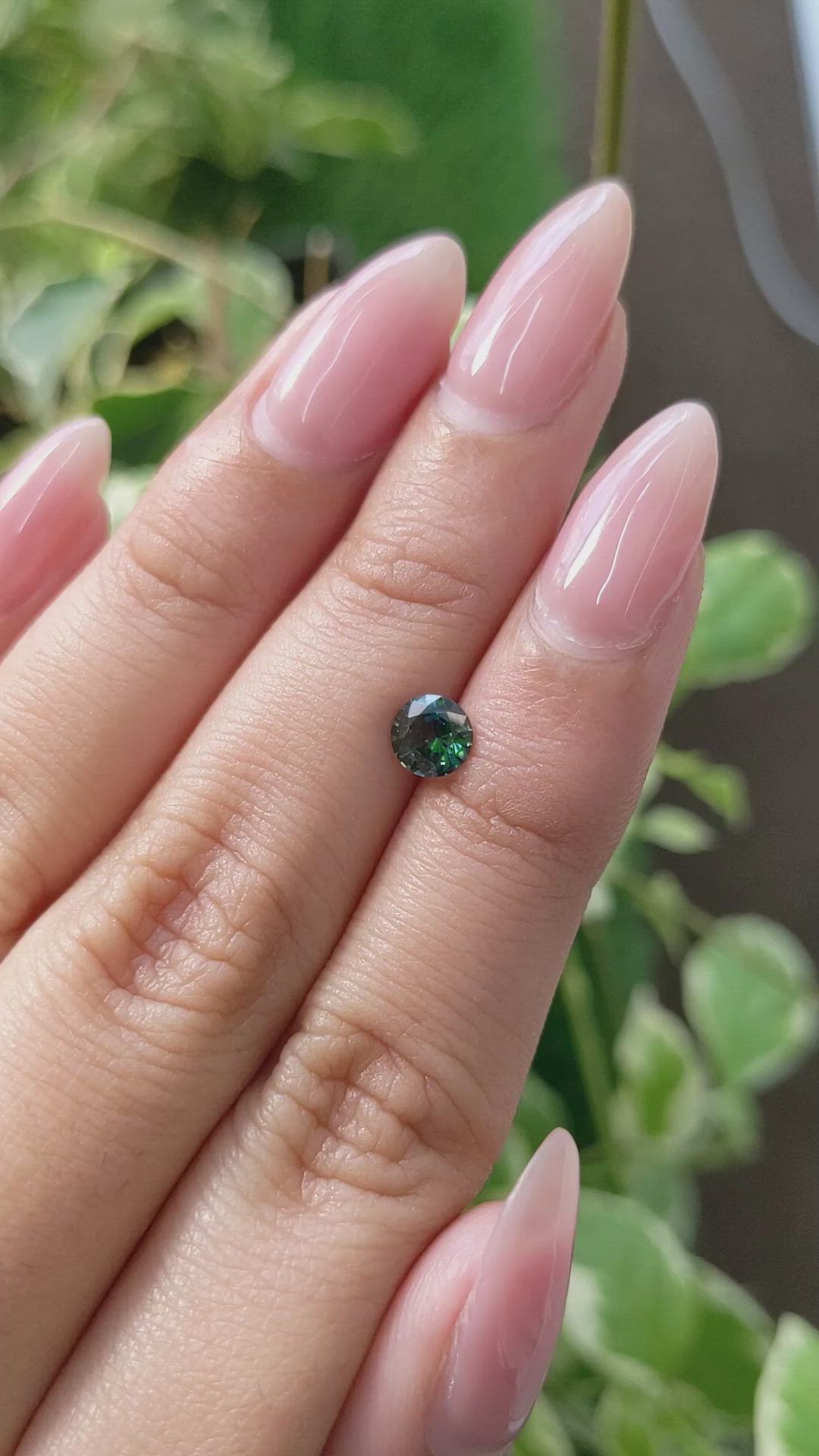 0.72 Ct. Bluish Green Sapphire from Madagascar Size Video