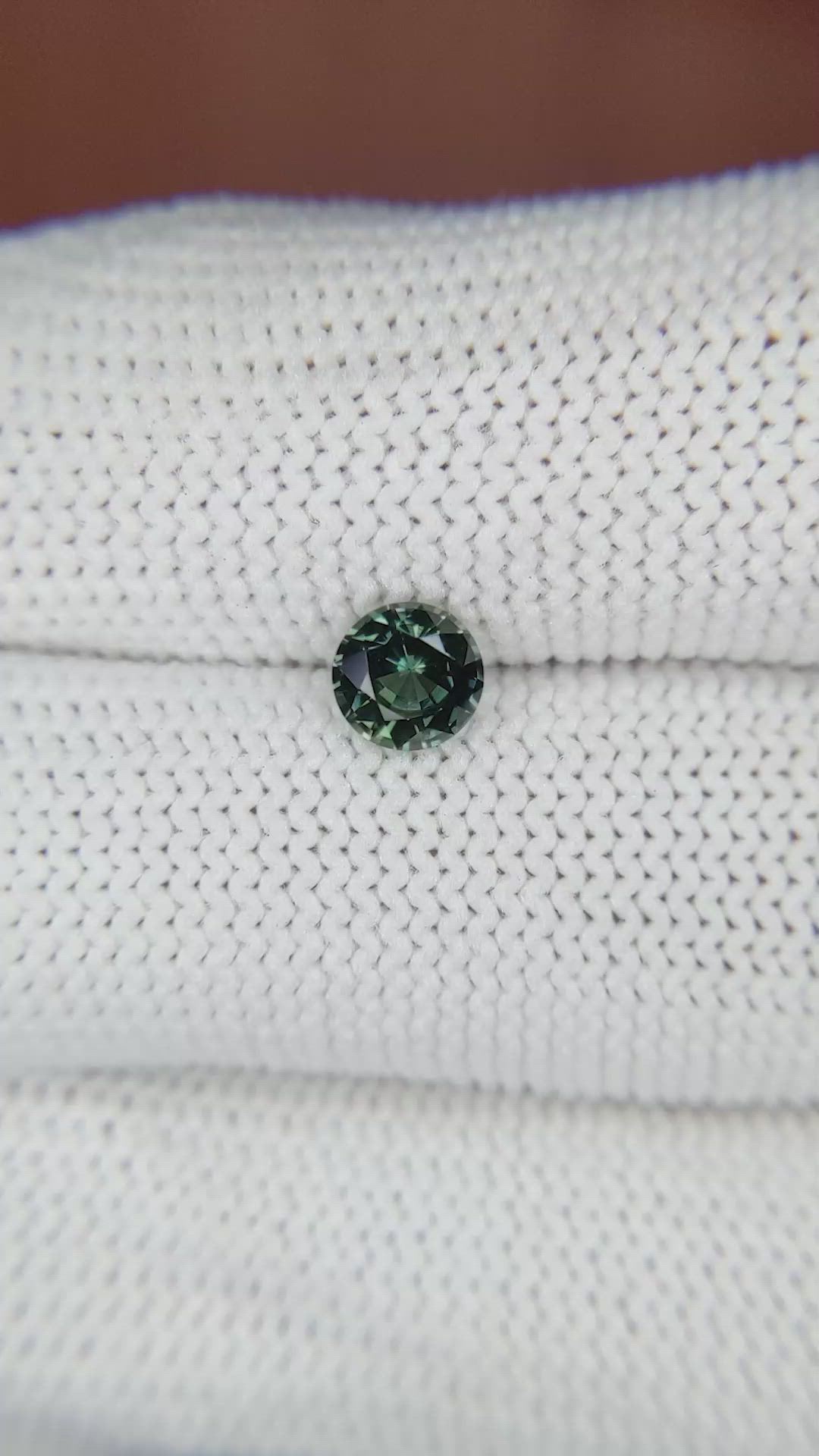 0.72 Ct. Bluish Green Sapphire from Madagascar Size Video