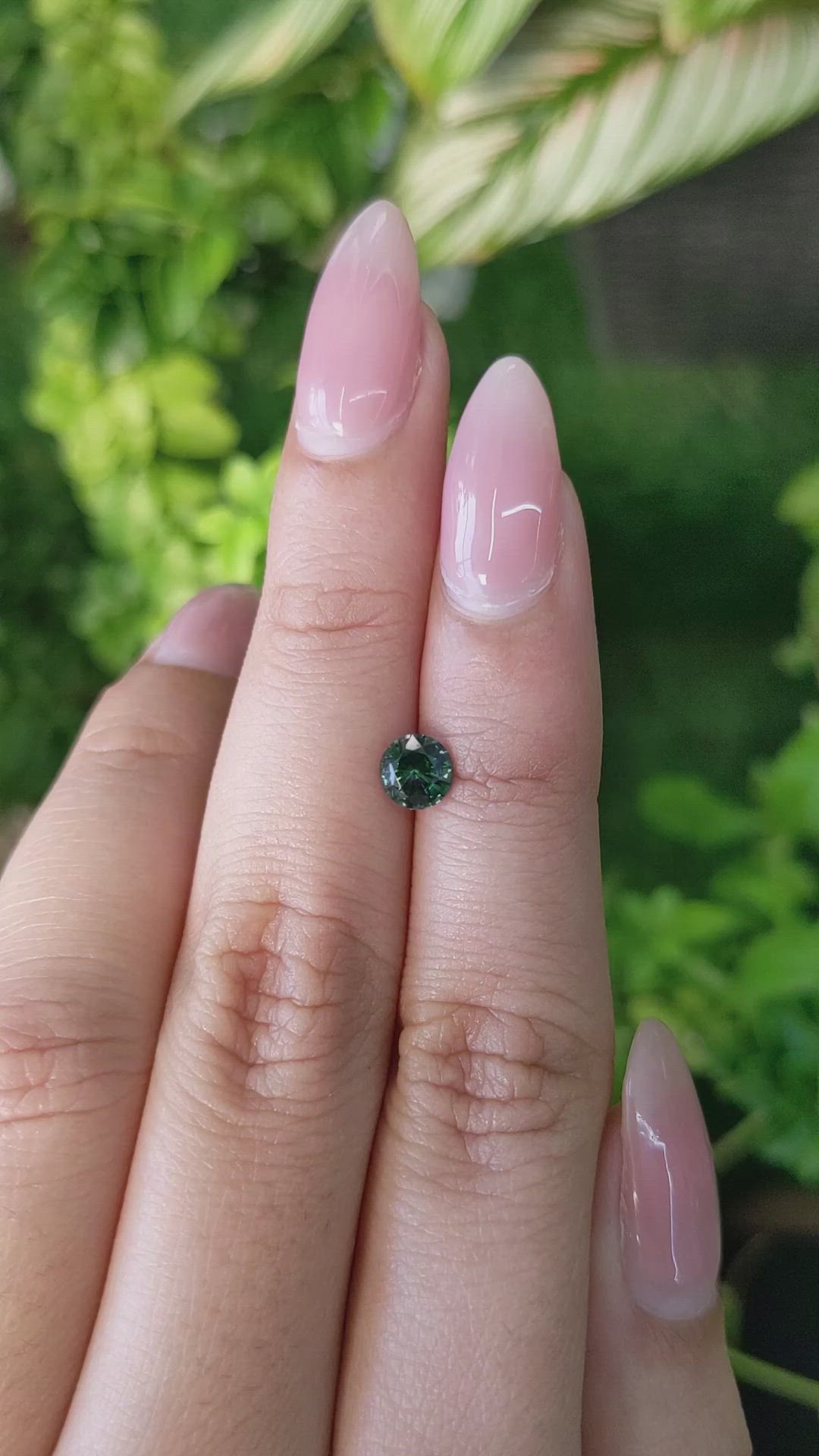 0.72 Ct. Bluish Green Sapphire from Madagascar Size Video