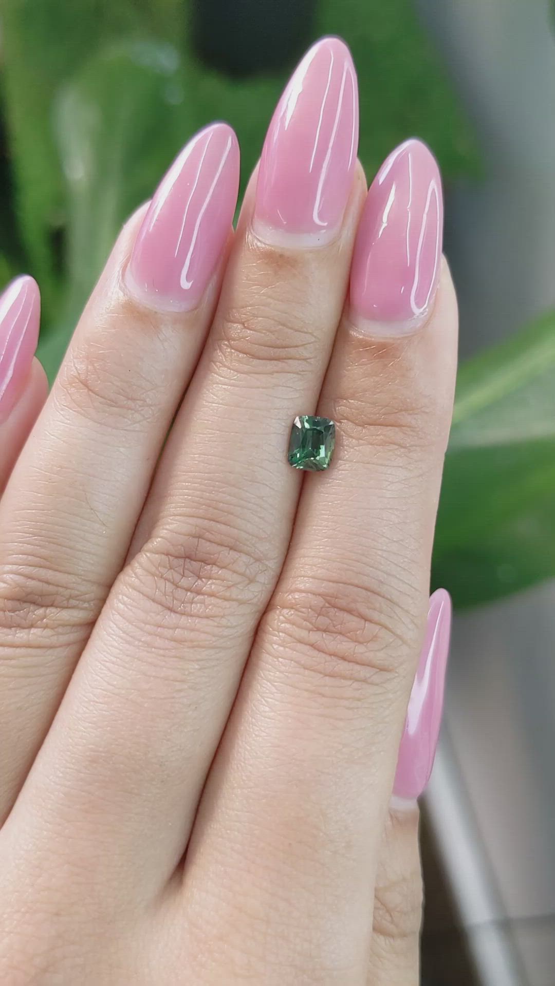 0.85 Ct. Green Sapphire from Madagascar Size Video