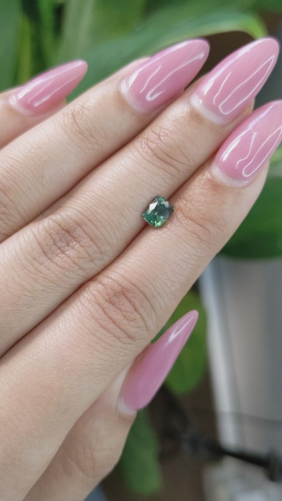 0.85 Ct. Green Sapphire from Madagascar Size Video