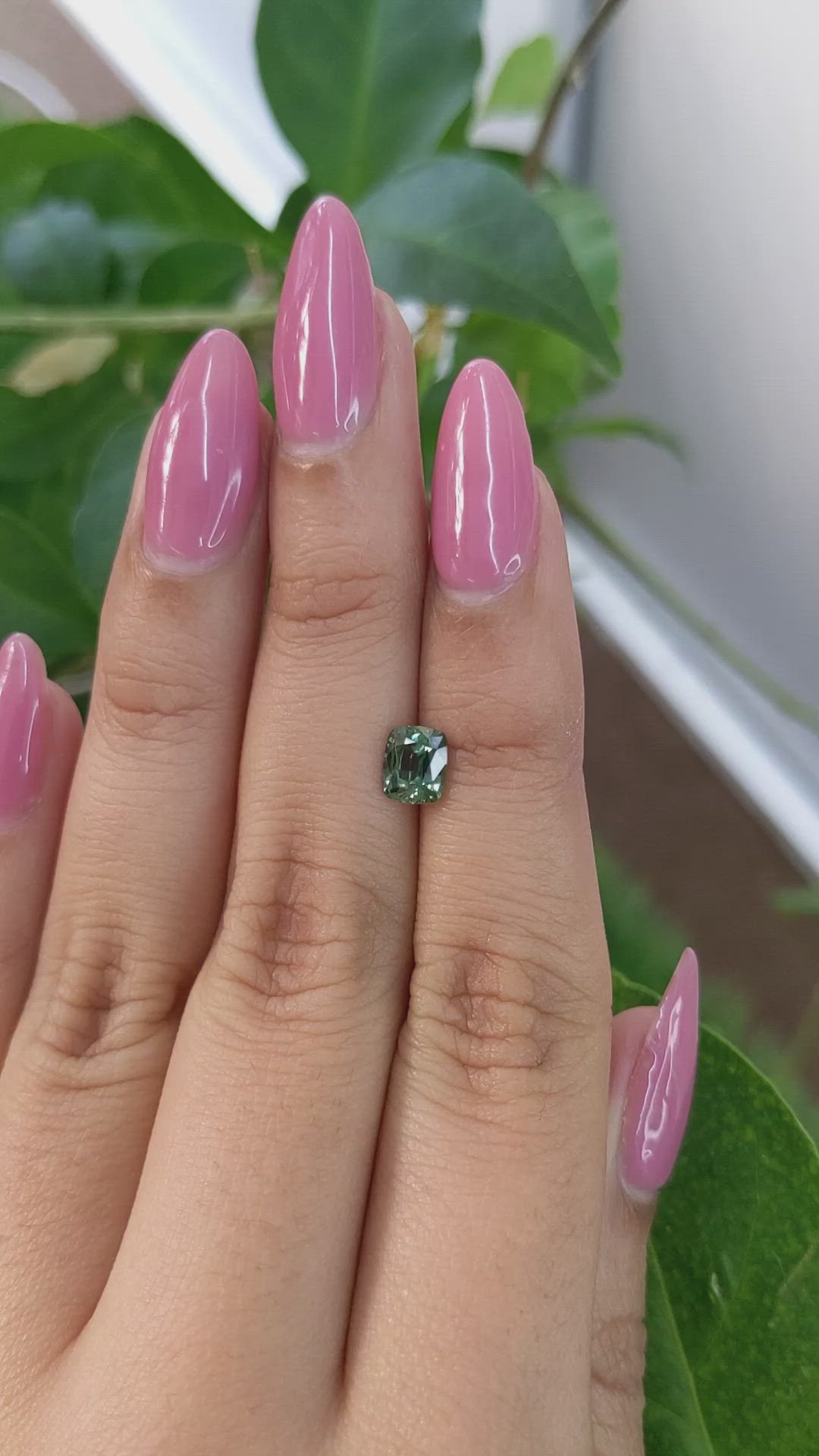 0.87 Ct. Green Sapphire from Madagascar Size Video