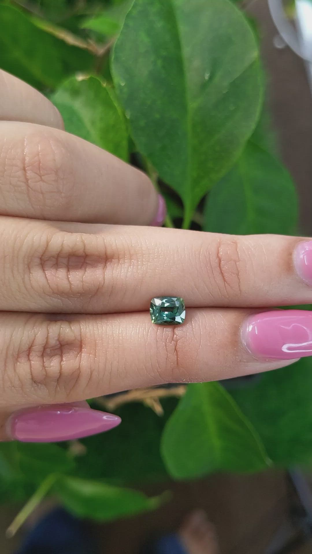 0.87 Ct. Green Sapphire from Madagascar Size Video