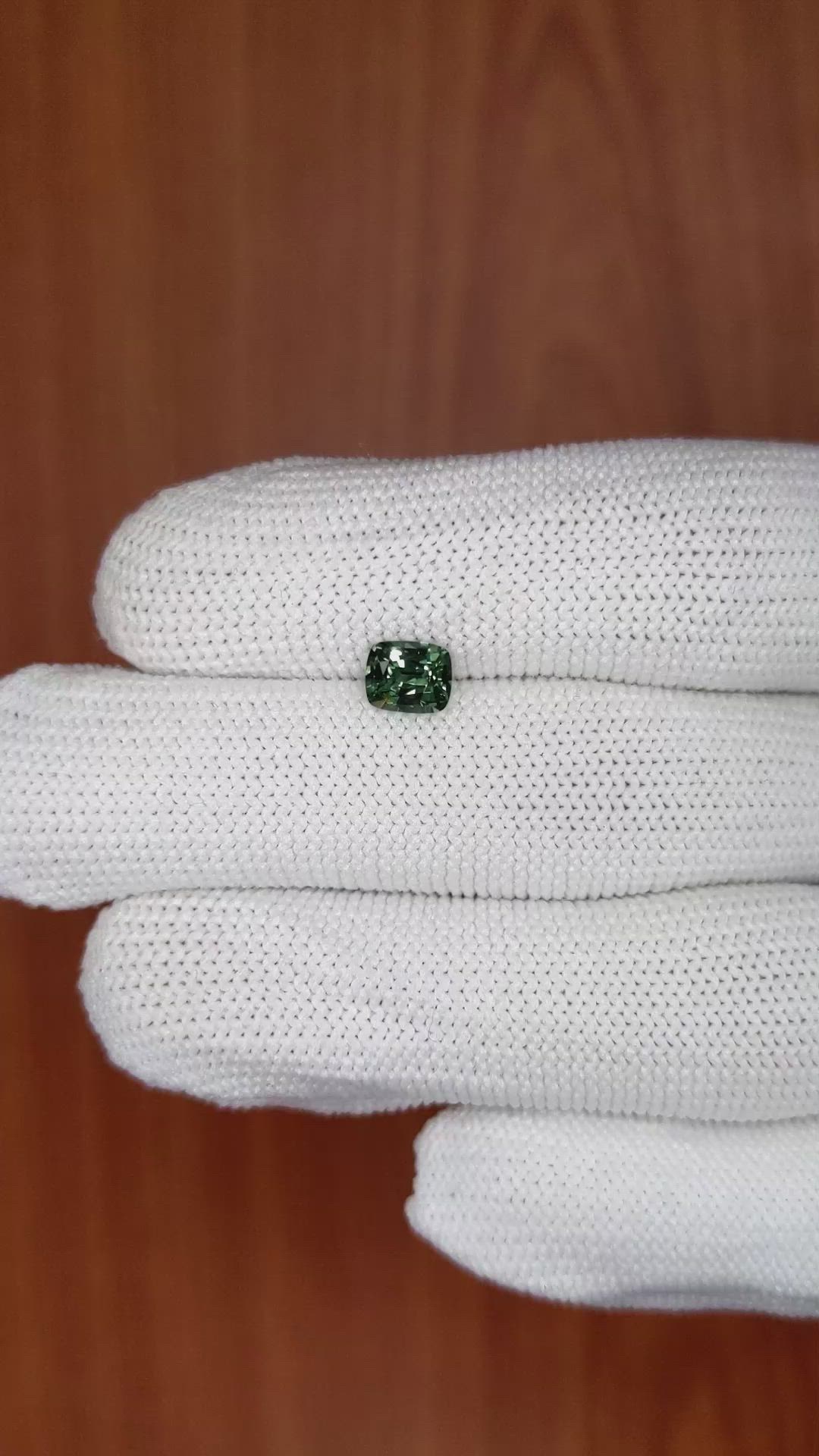 0.87 Ct. Green Sapphire from Madagascar Size Video
