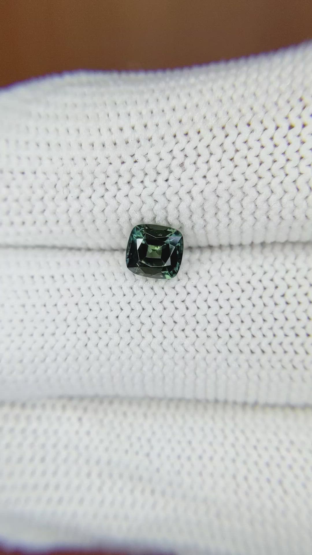 0.75 Ct. Bluish Green Sapphire from Madagascar Size Video