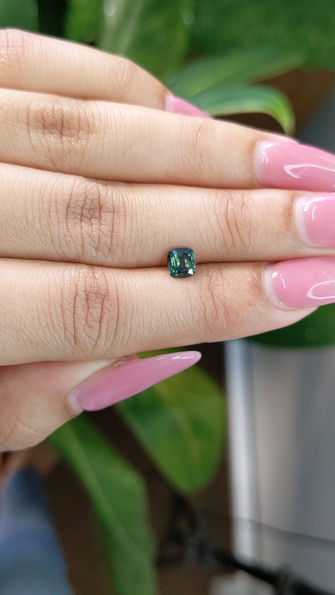 0.75 Ct. Bluish Green Sapphire from Madagascar Size Video