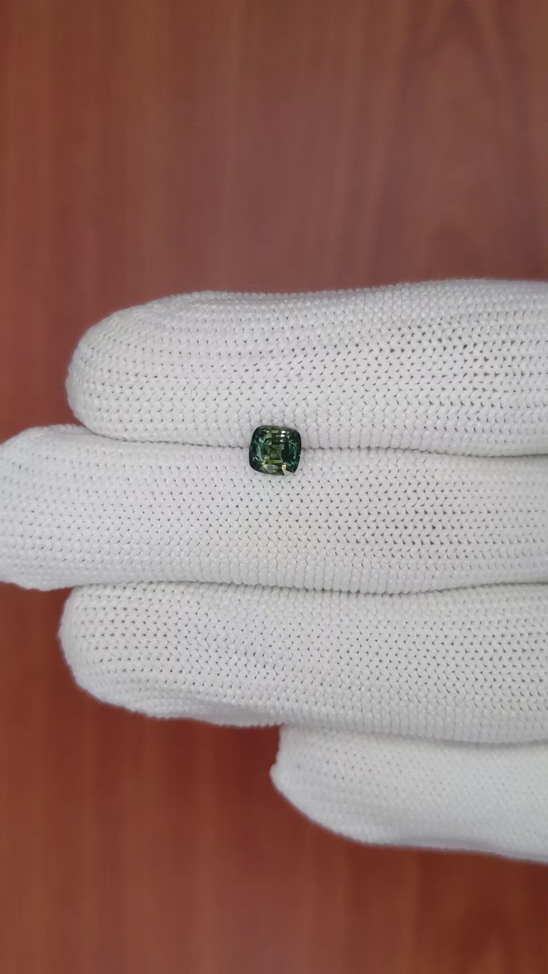 0.75 Ct. Bluish Green Sapphire from Madagascar Size Video