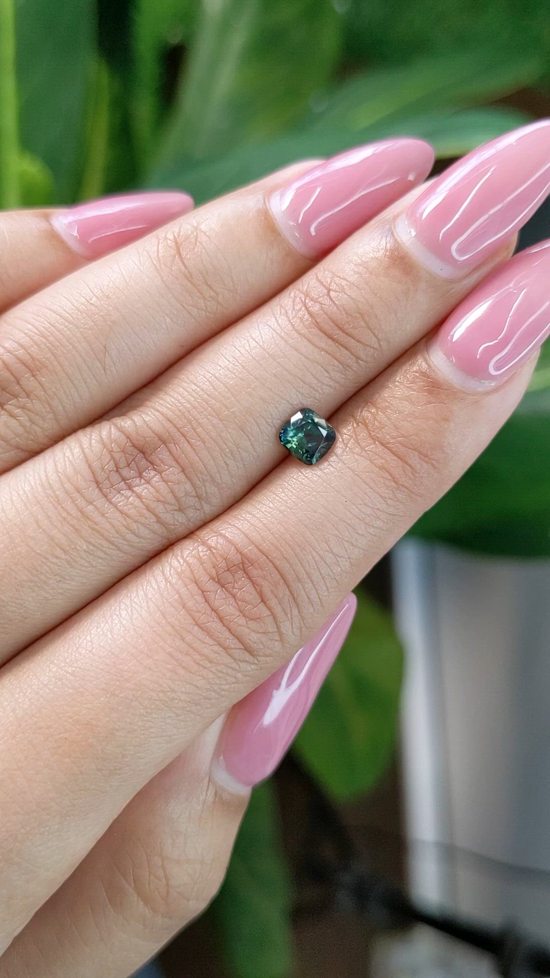 0.75 Ct. Bluish Green Sapphire from Madagascar Size Video