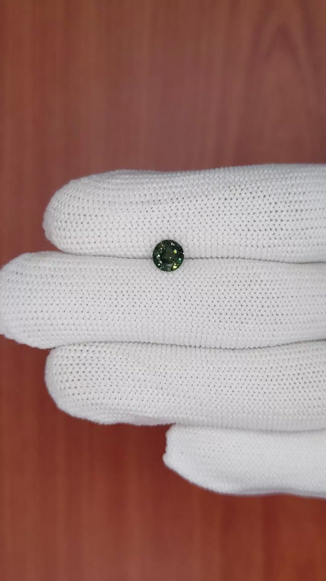 0.96 Ct. Green Sapphire from Madagascar Size Video