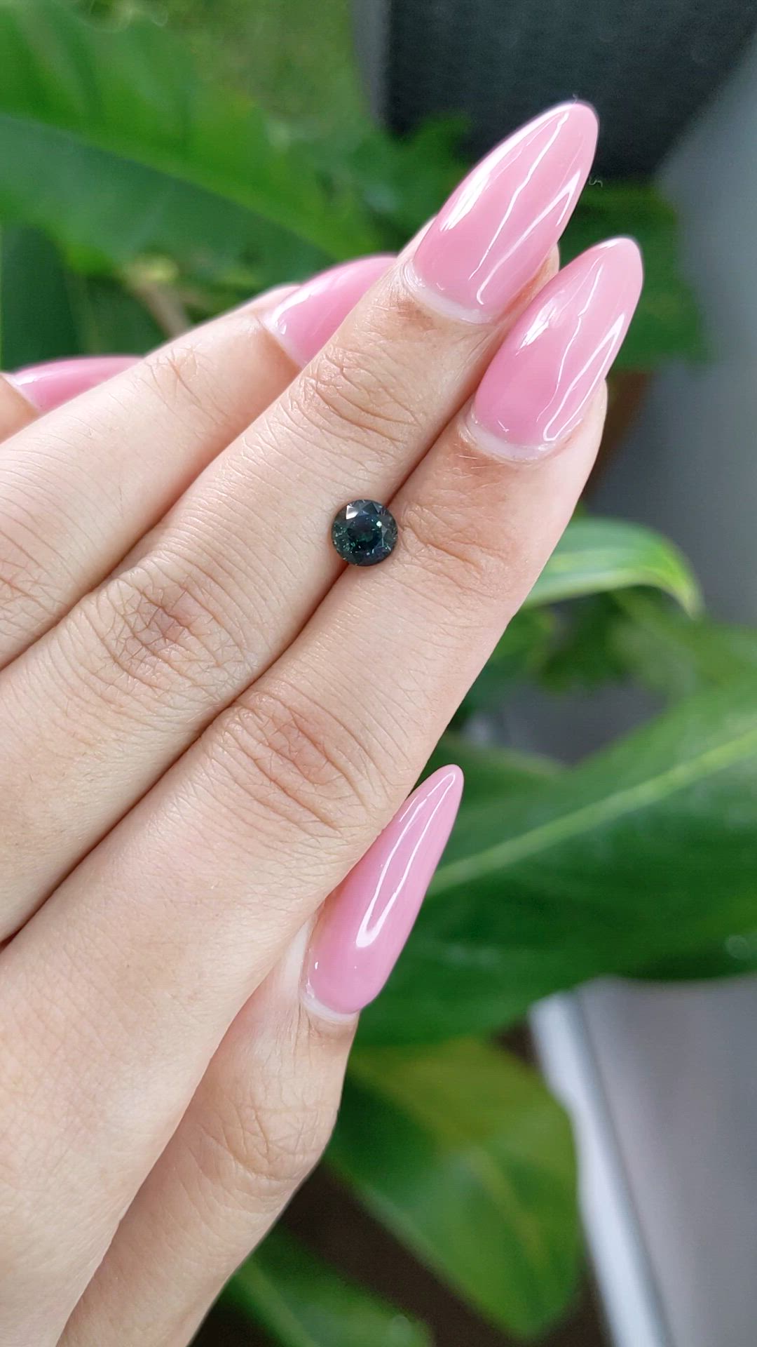 0.94 Ct. Bluish Green Sapphire from Madagascar Size Video
