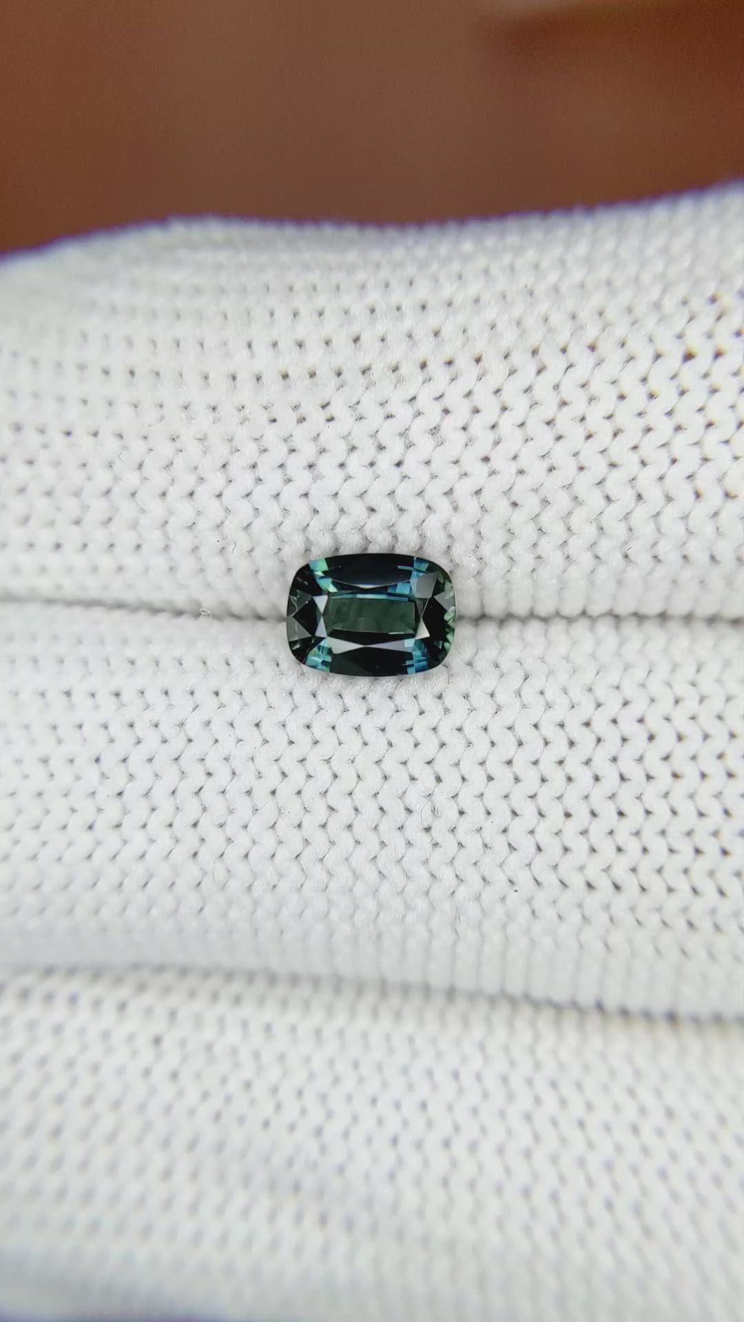 1.01 Ct. Greenish Blue Sapphire from Madagascar Size Video