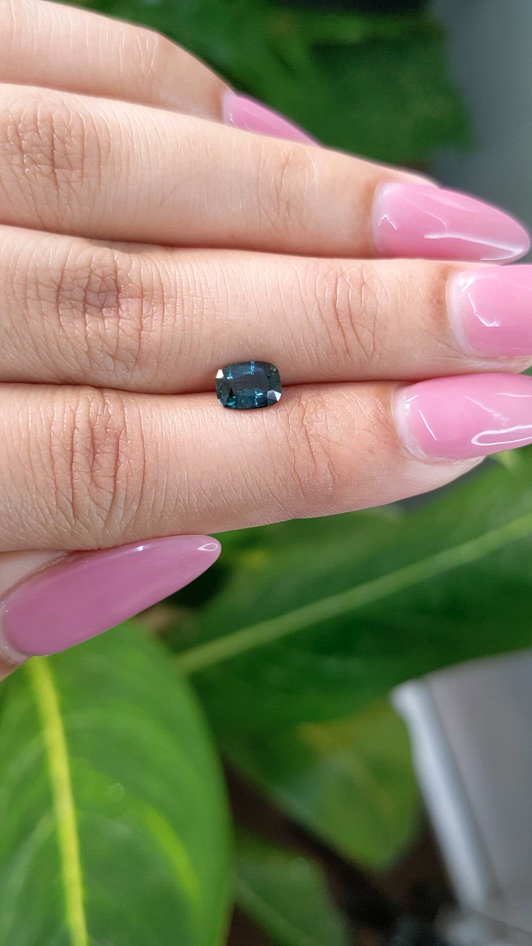 1.01 Ct. Greenish Blue Sapphire from Madagascar Size Video