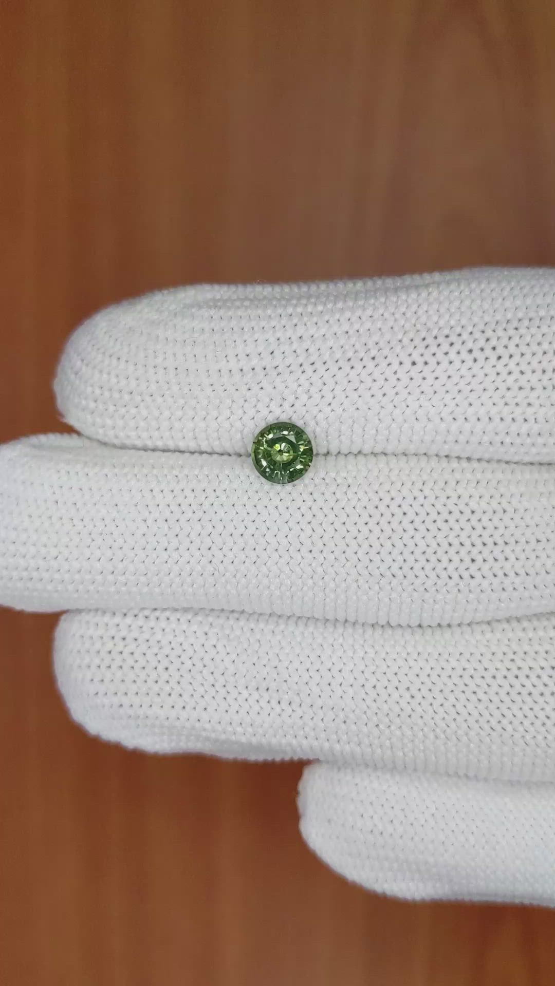 0.85 Ct. Green Sapphire from Madagascar Size Video
