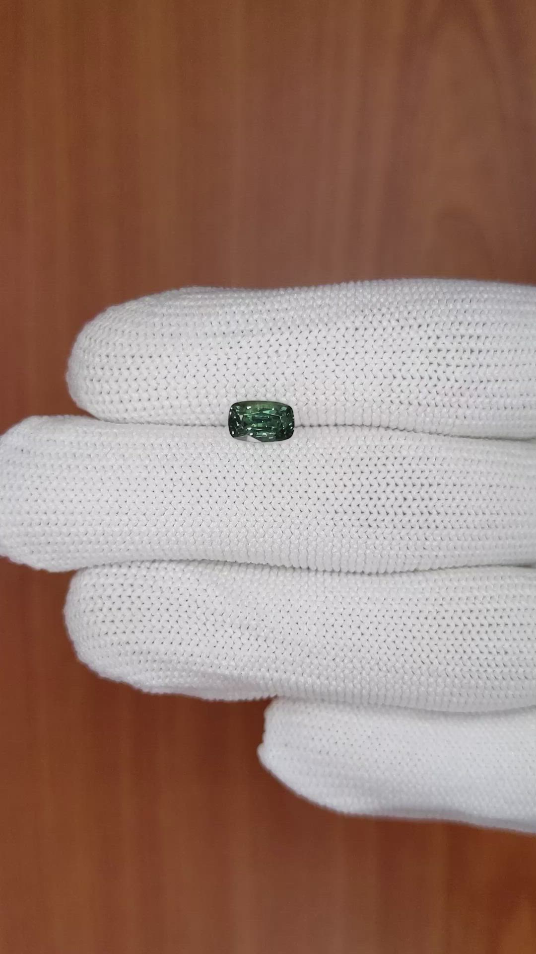 1.35 Ct. Green Sapphire from Madagascar Size Video