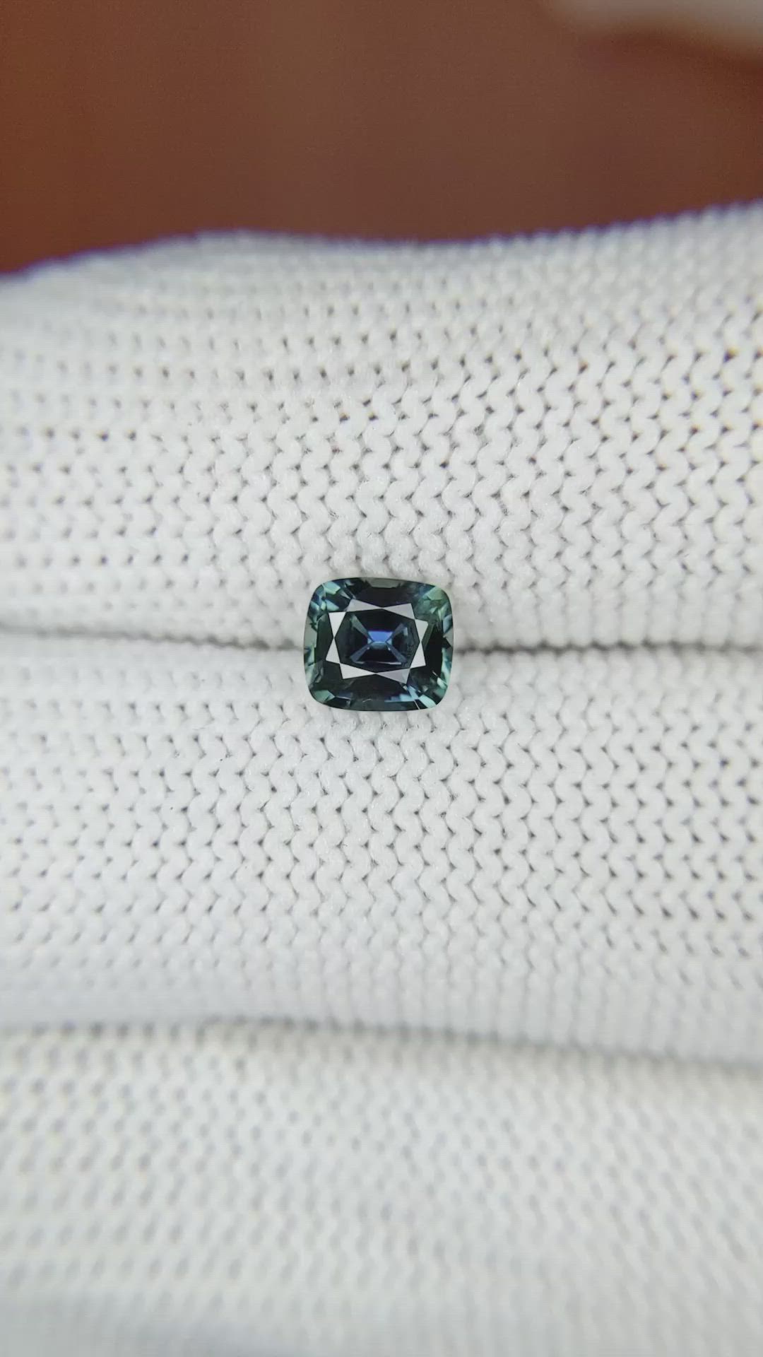 1.01 Ct. Greenish Blue Sapphire from Madagascar Size Video