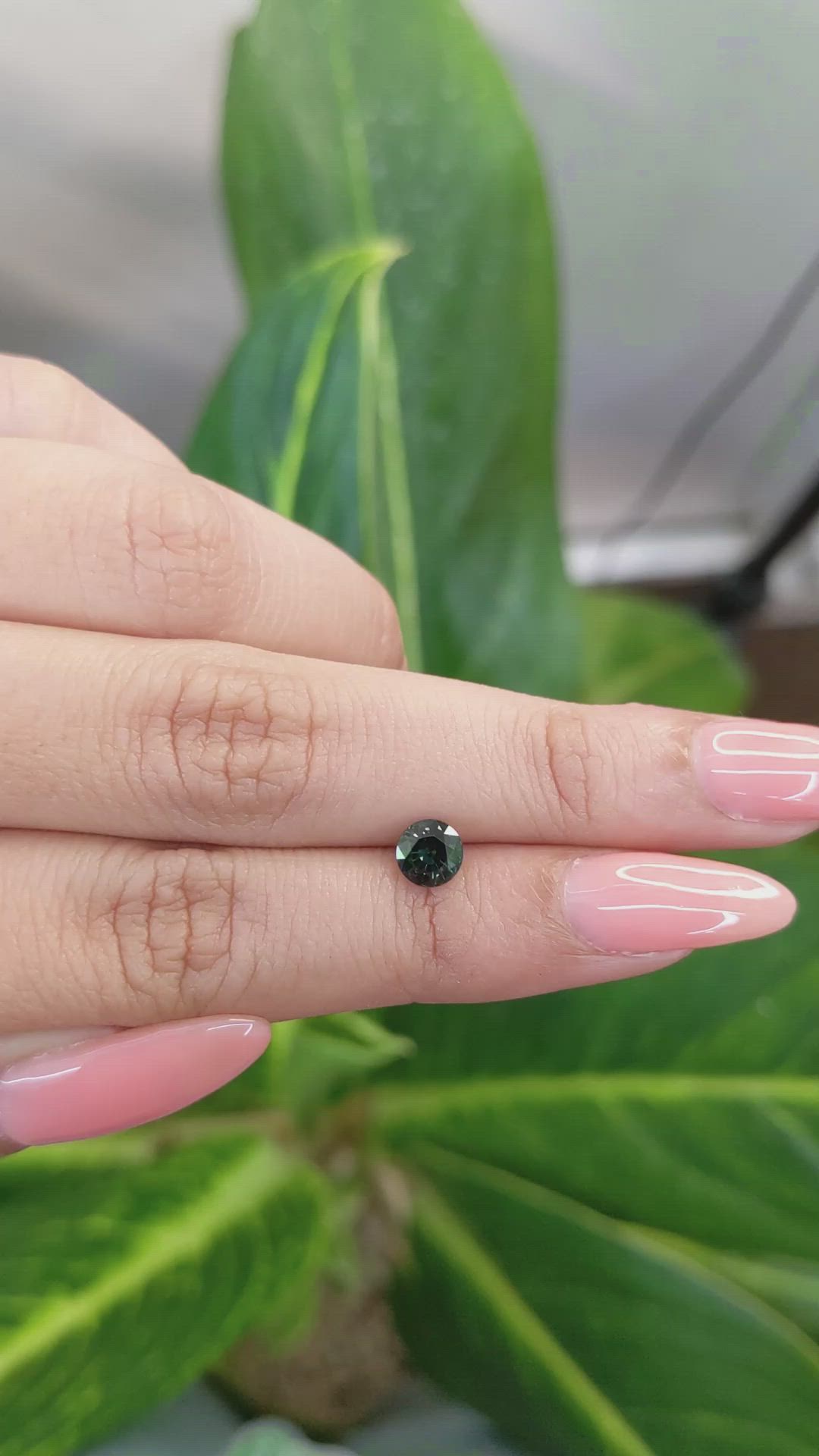 0.95 Ct. Bluish Green Sapphire from Madagascar Size Video