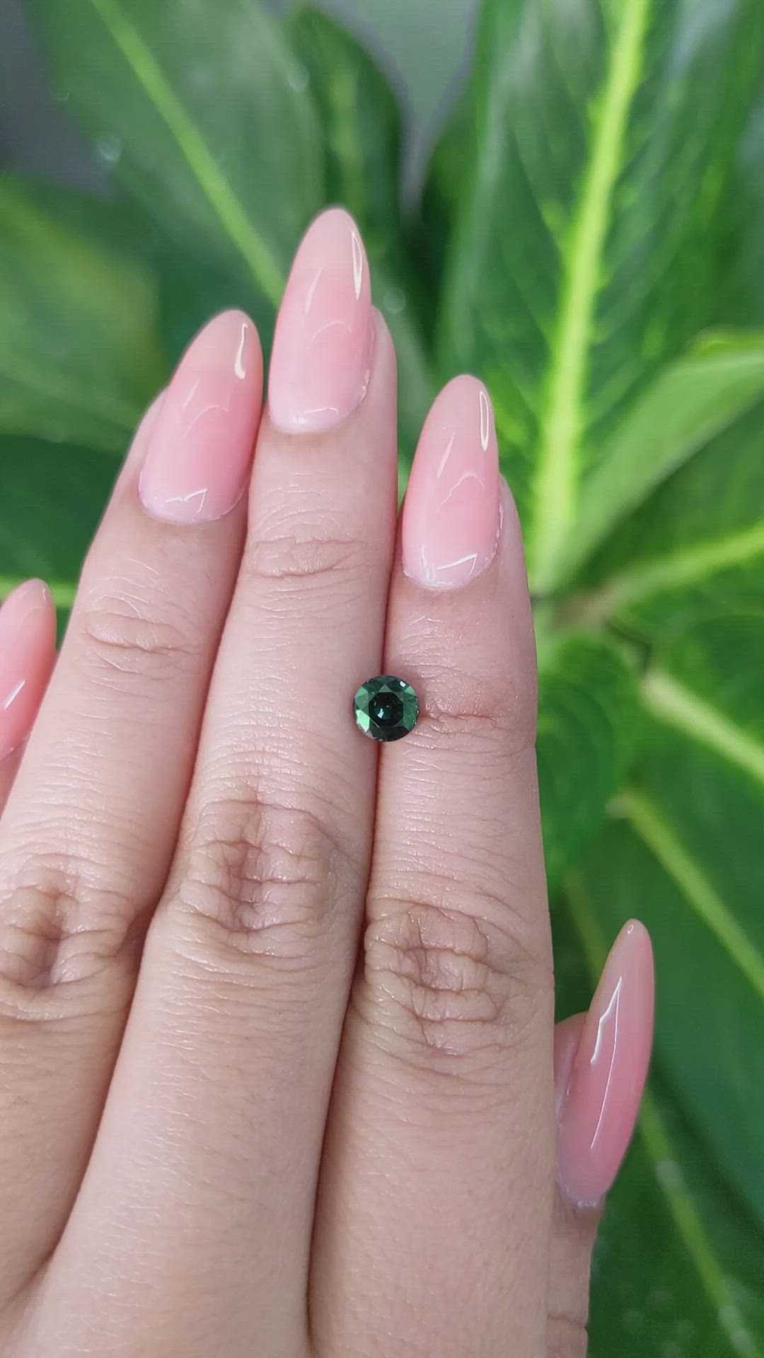 0.95 Ct. Bluish Green Sapphire from Madagascar Size Video