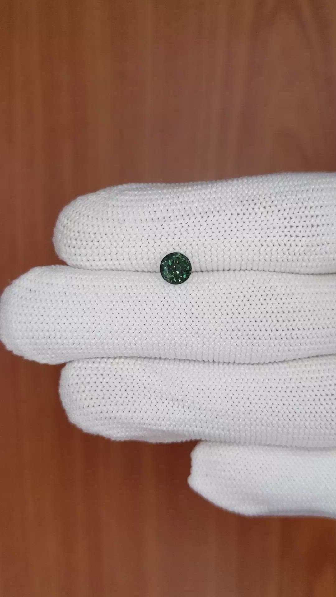 0.95 Ct. Bluish Green Sapphire from Madagascar Size Video