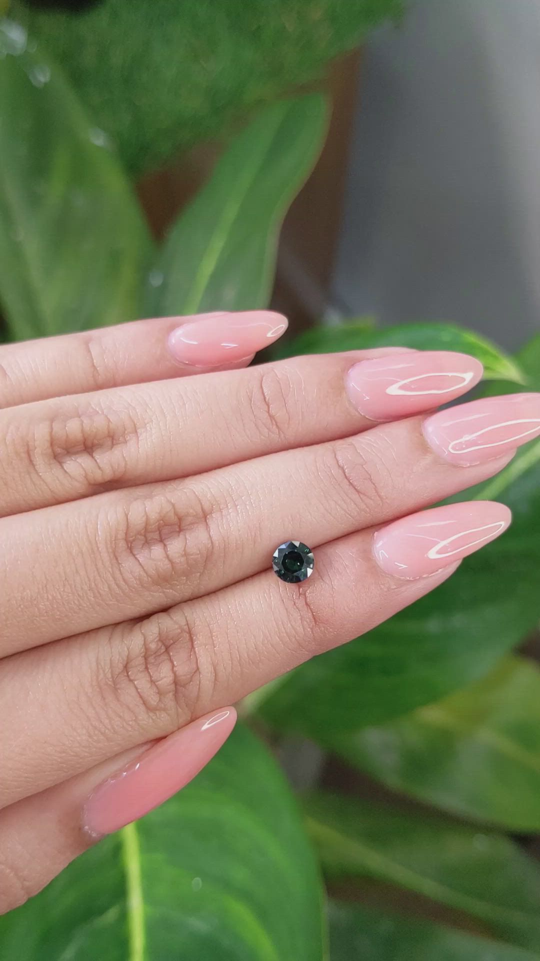 0.95 Ct. Bluish Green Sapphire from Madagascar Size Video